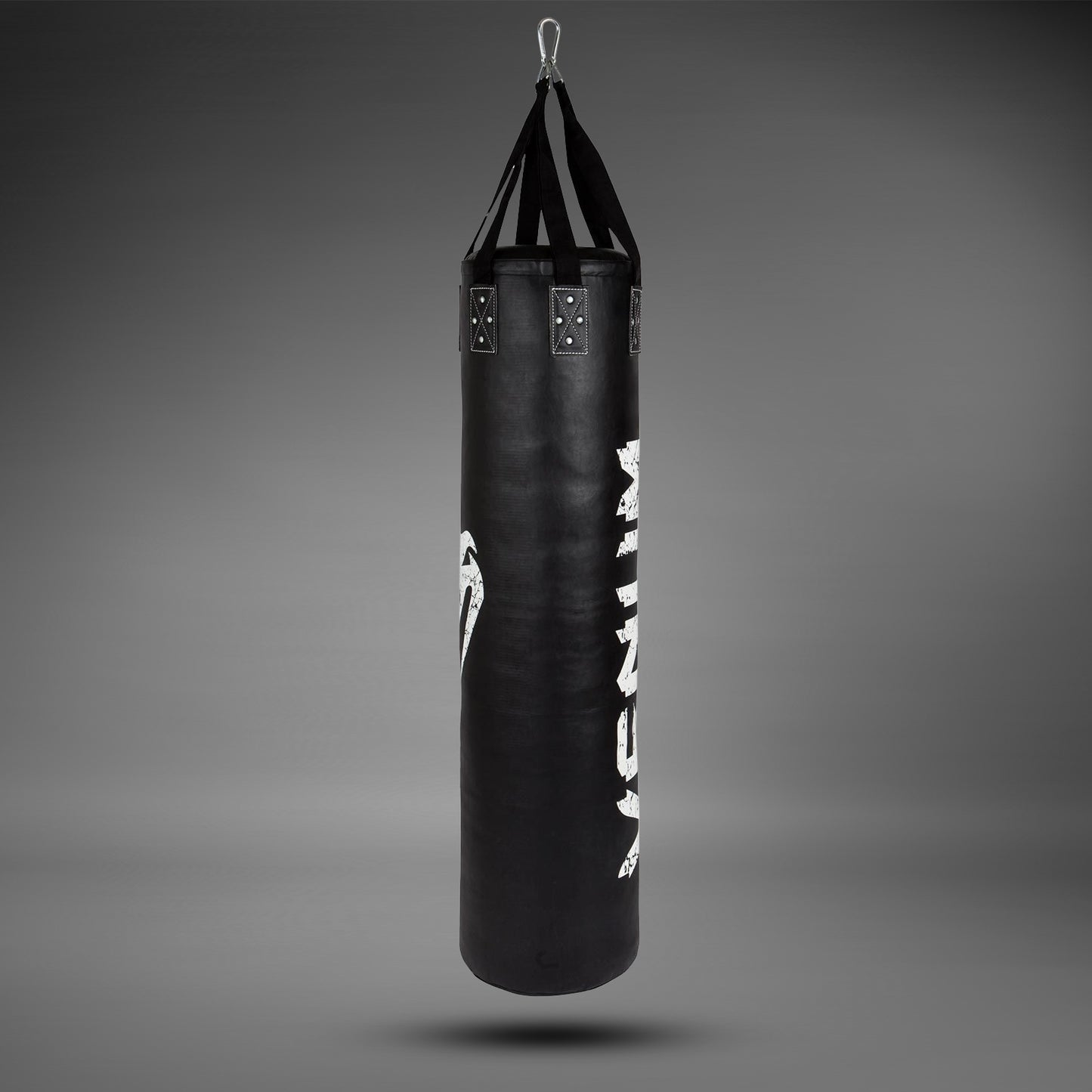 Venum Challenger Heavy bag + Ceiling Hook - Black/White - Filled - 130cm
