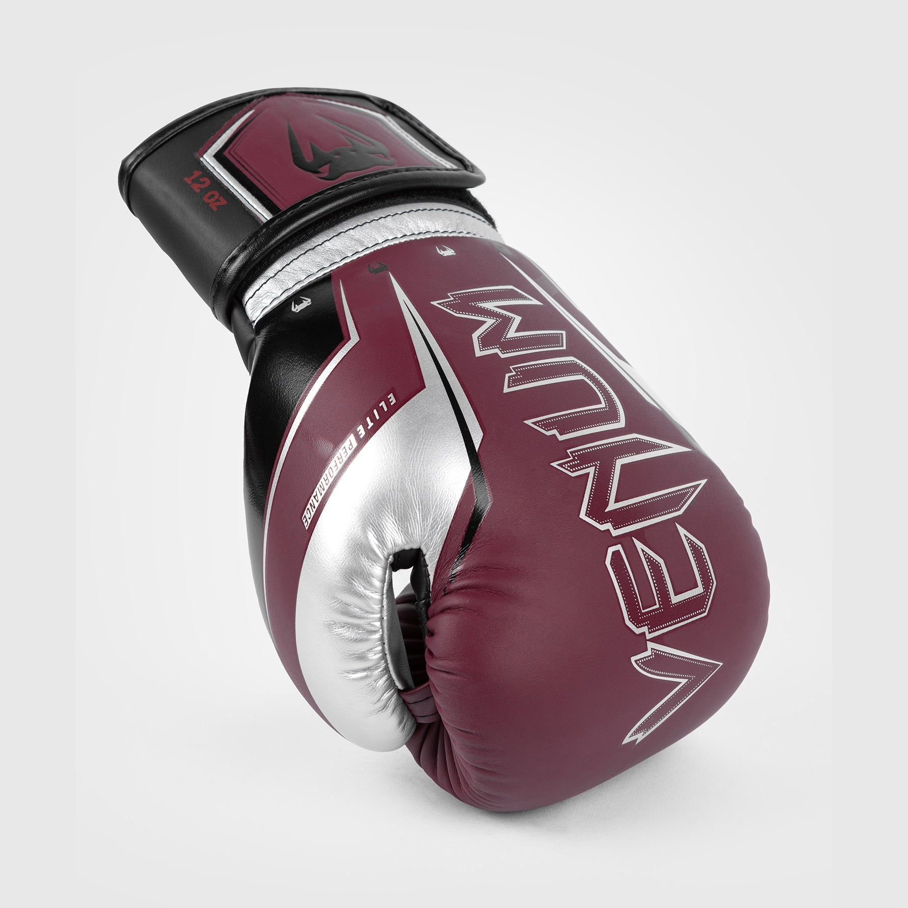 Venum Elite Evo Boxing Gloves - Burgundy/Silver - Venum