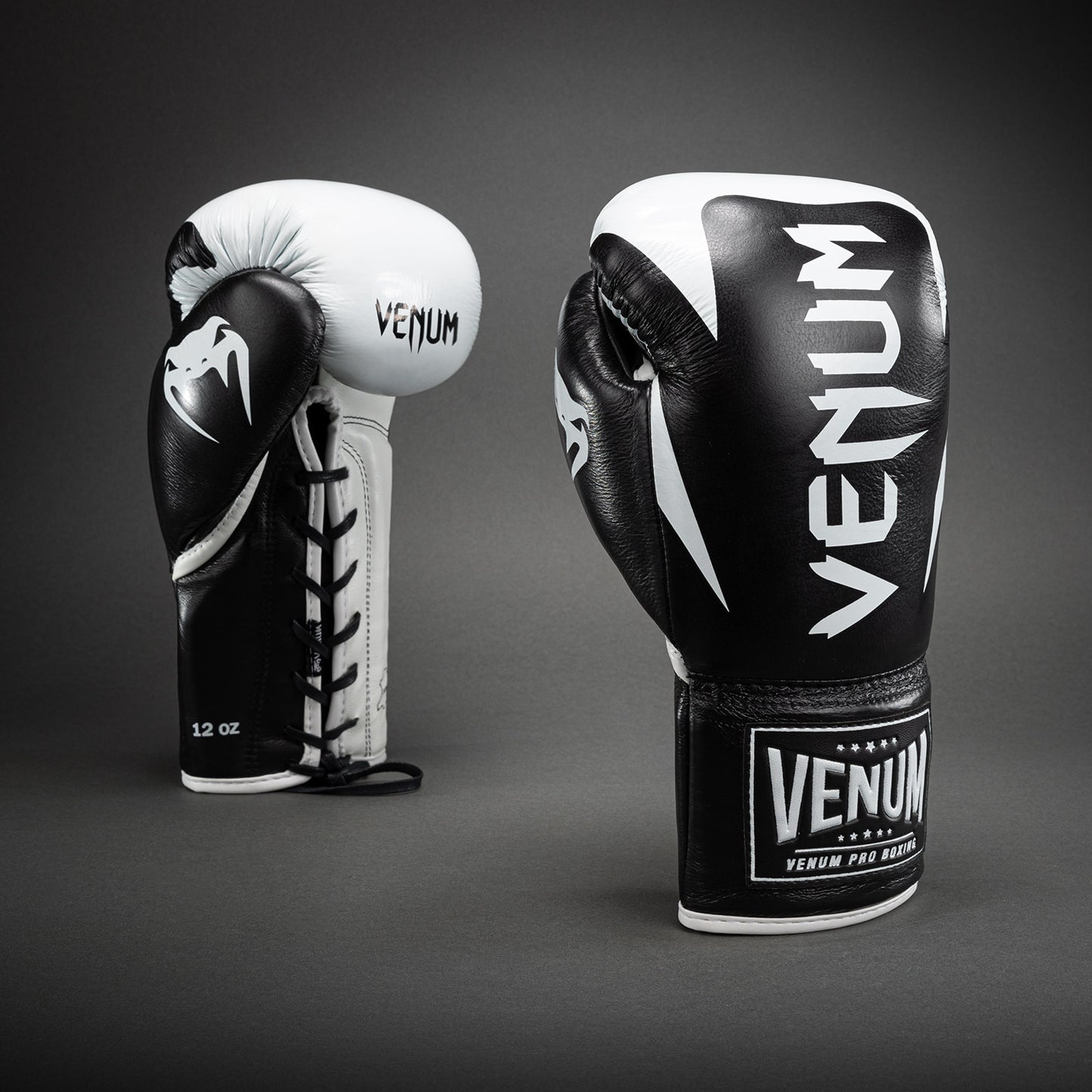 Venum Hammer Pro Boxing Gloves with Laces - Black/White