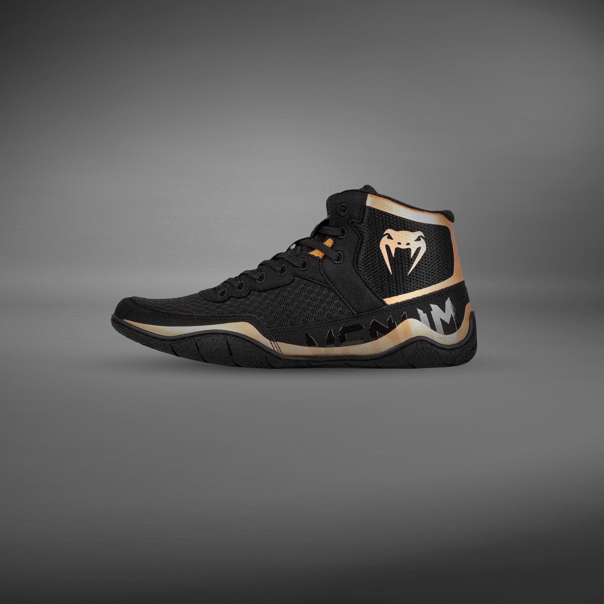 VENUM レスリングシューズ Venum Elite Wrestling Shoes - Black/Bronze - Venum