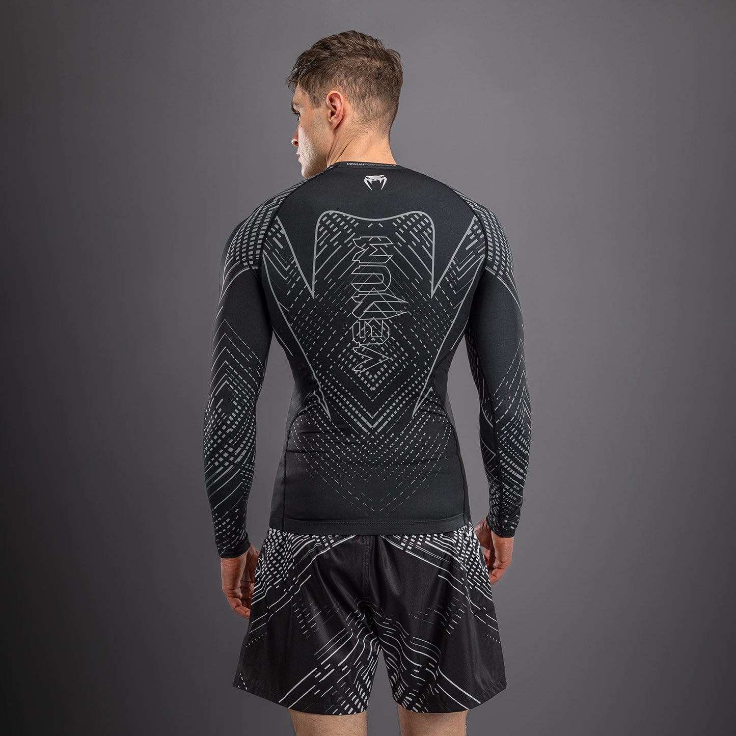 Venum Midnight Fury Long Sleeve Rashguard - Black/Grey/Silver