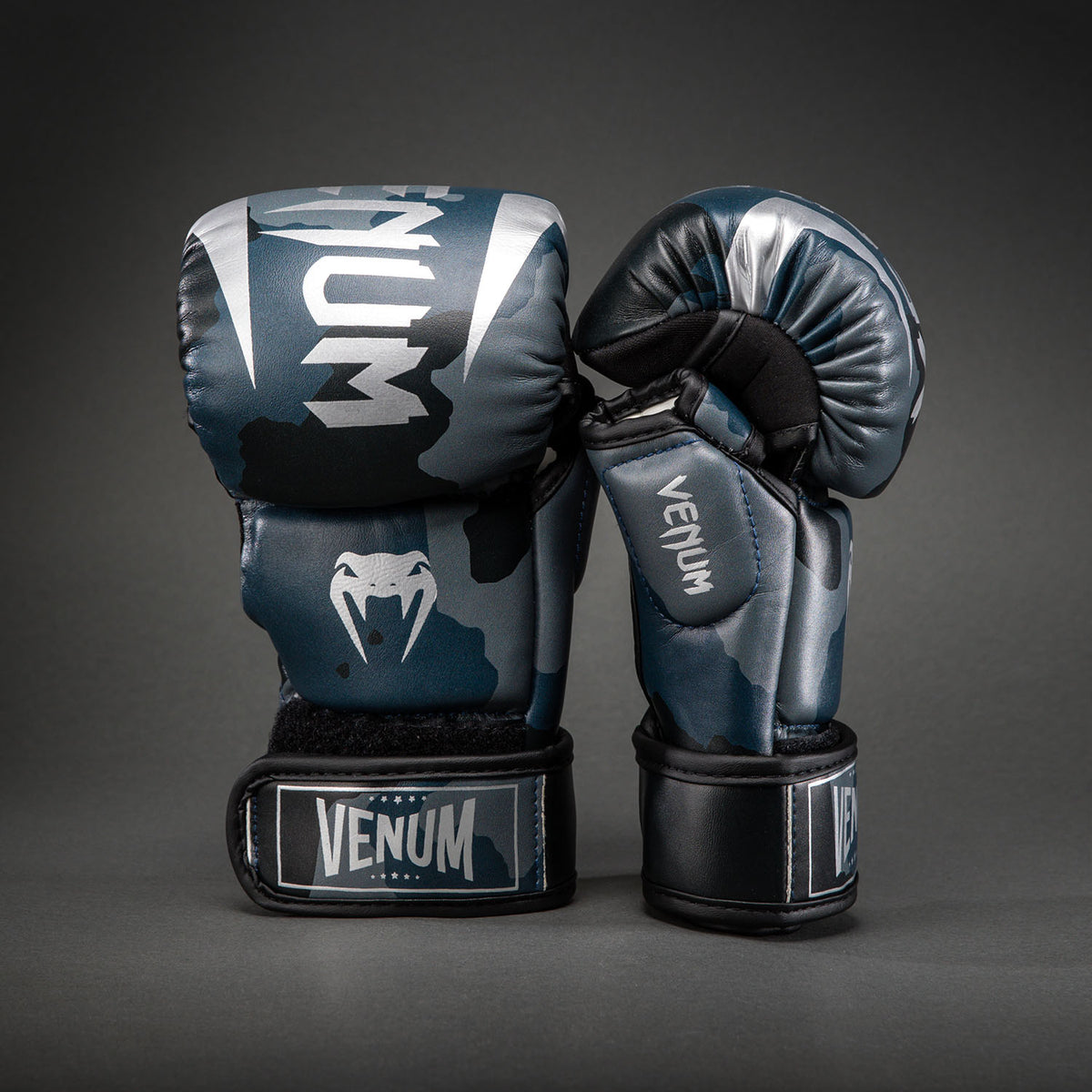 Venum Elite Camo Sparring Gloves - Dark Navy/Blue