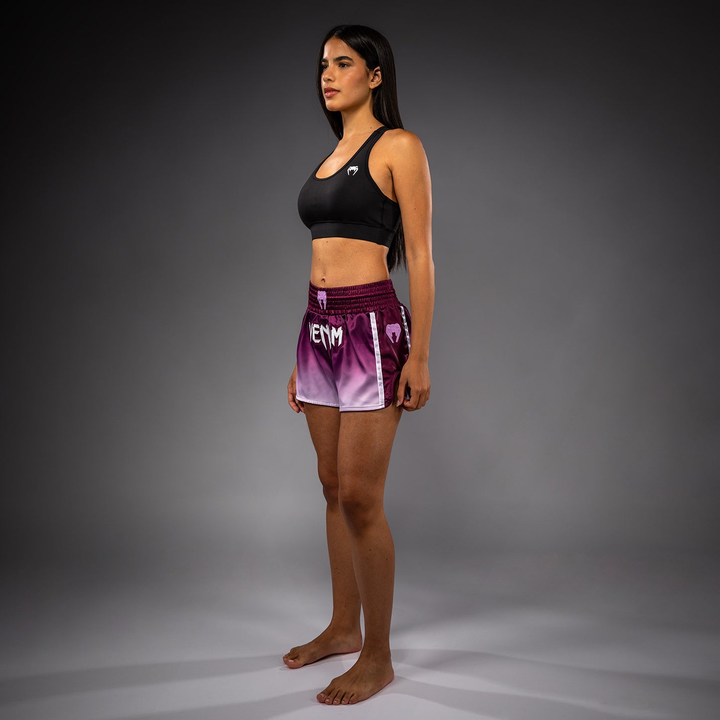 Venum Iris Muay Thai Shorts - Plum/white