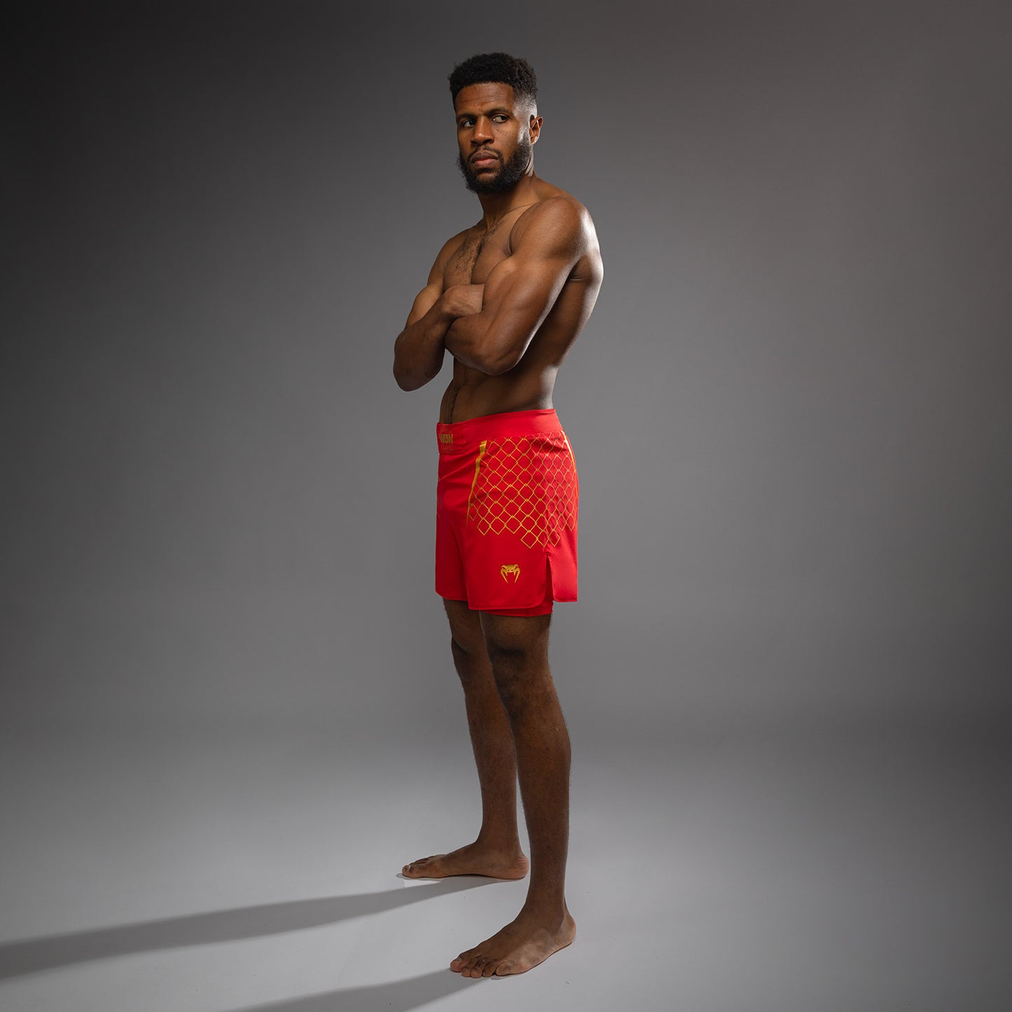 Venum x WOW FC Men’s Fight Shorts - Fury Red/ Gold