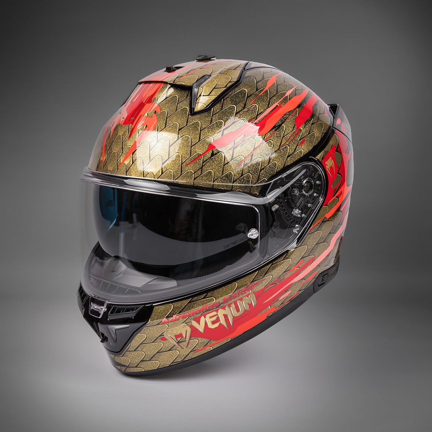 Venum x Shark SKWAL i3 Motorcycle Helmet - Red/Gold