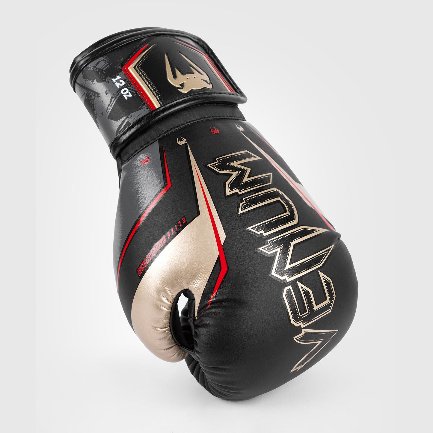Venum Elite Evo Boxing Gloves - Black/Gold/Red