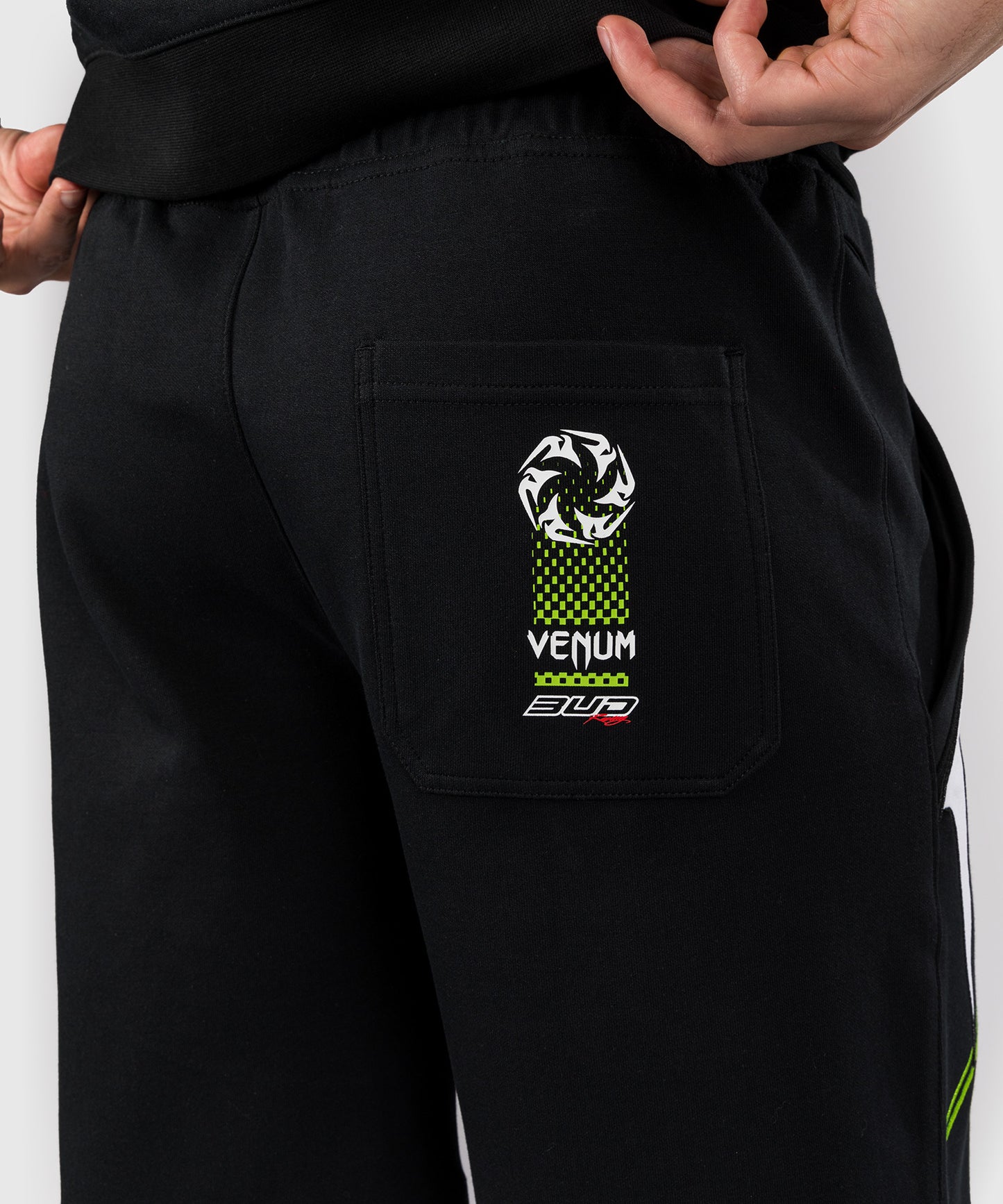 Venum x Bud Racing Men’s Cotton Shorts - Black/White/Lime Green