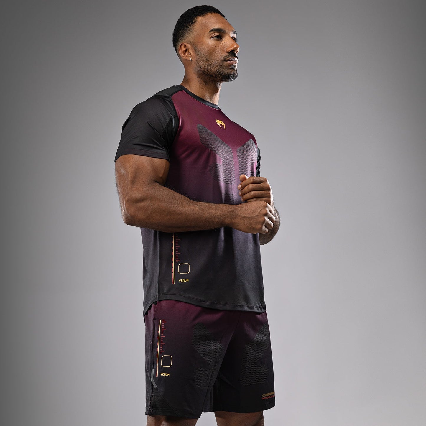 Venum Tactical XT Dry tech T-shirt - Black/Burgundy/Gold