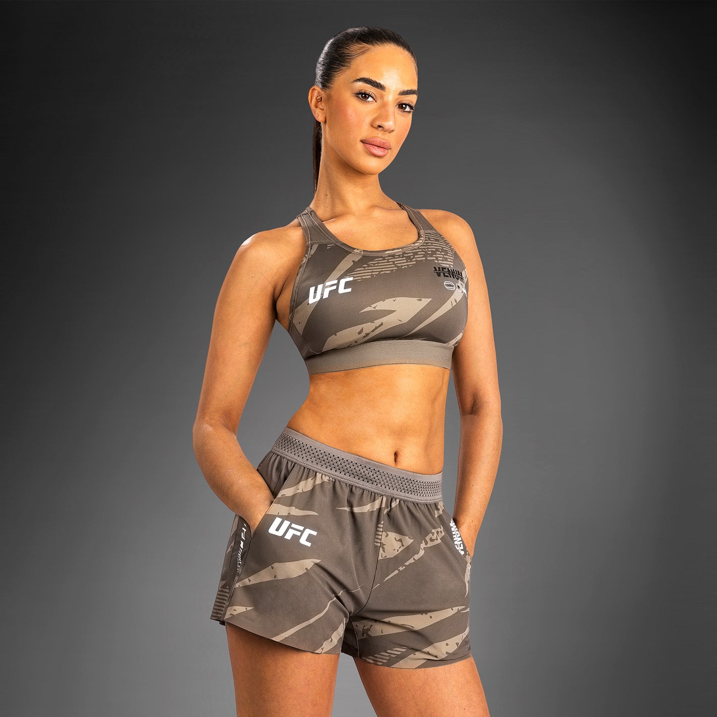 UFC Adrenaline by Venum Fight Week Women’s Performance Short - Desert Camo