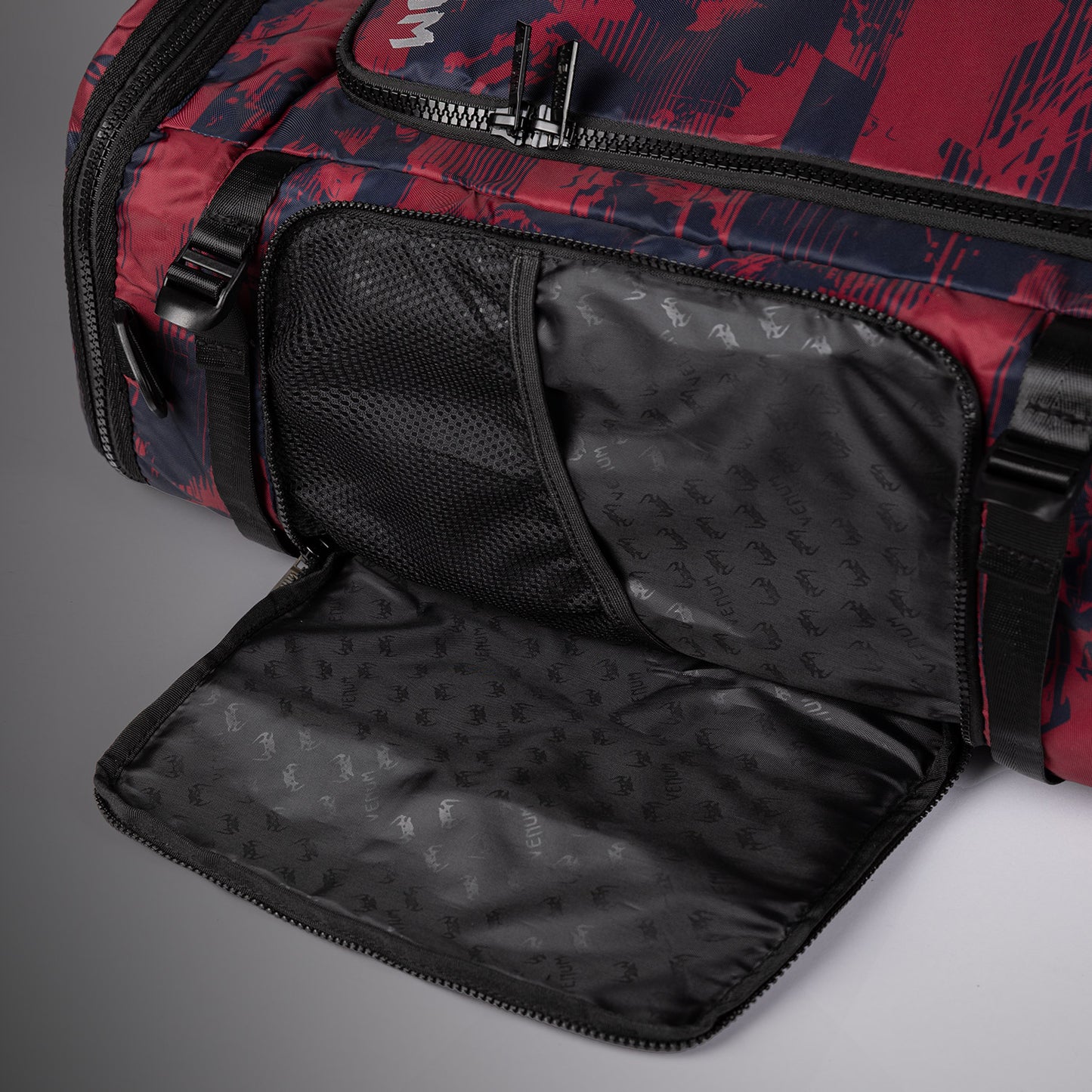 UFC Zenith by Venum Fight Week Sports Bags Navy Blue/Burgundy/Silver Personalized