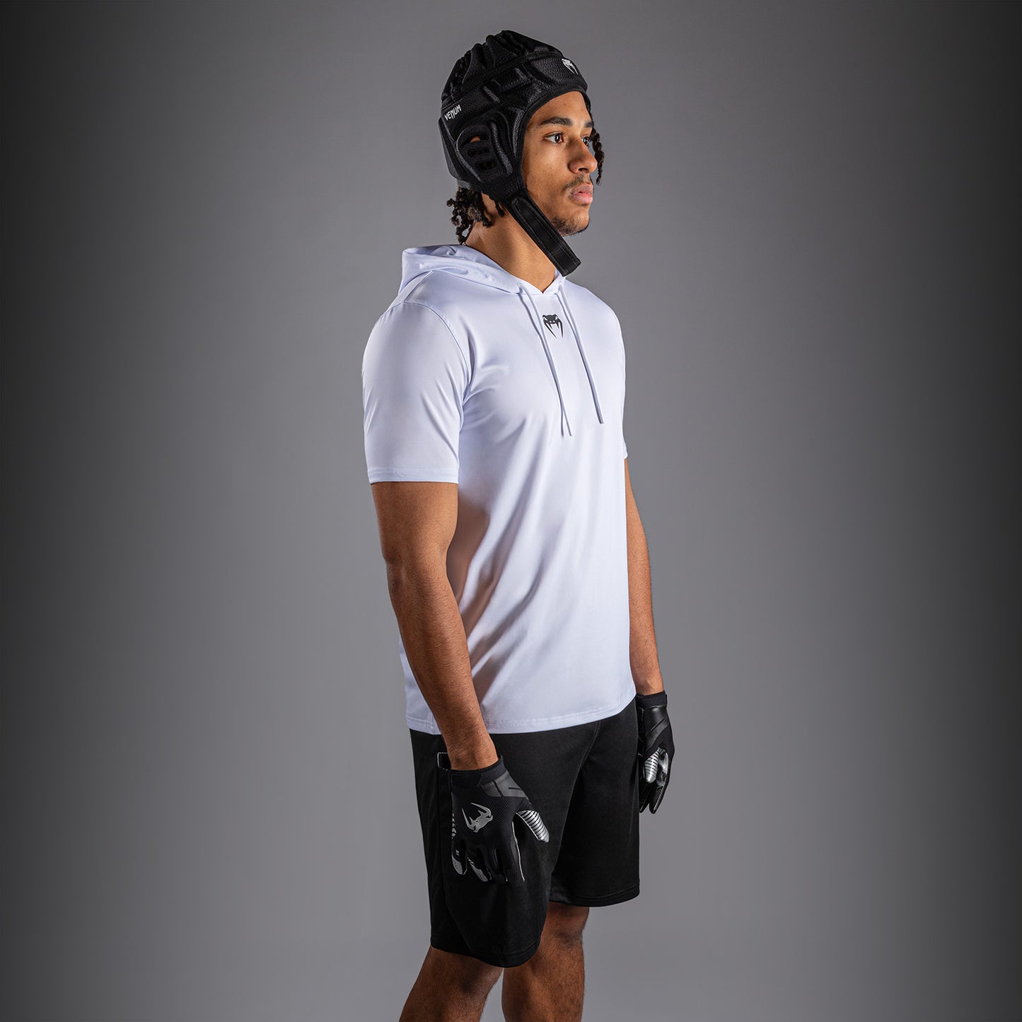 Venum Elite Short Sleeve Dry-Tech Hoodie - White  product-type_Sweatshirts Venum