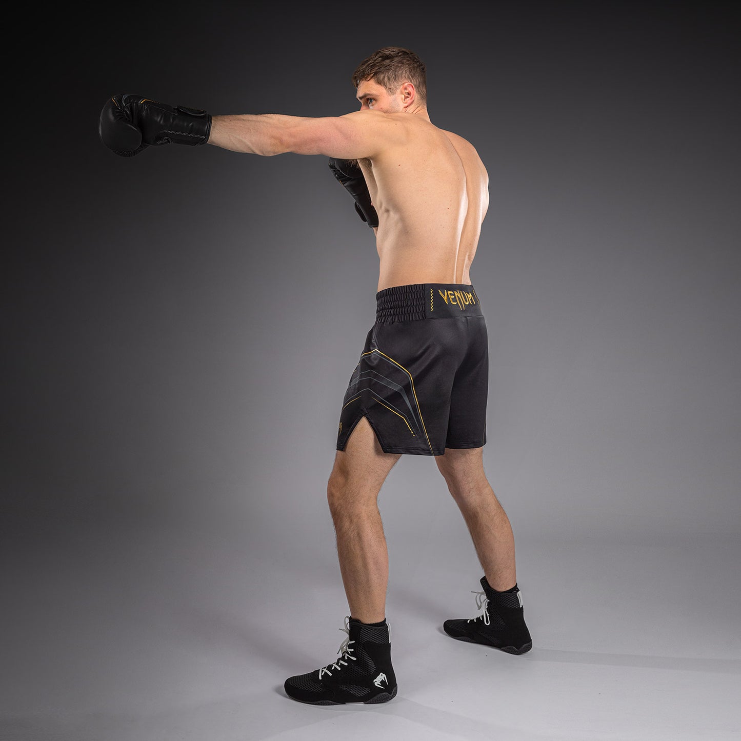 Venum Streamline Boxing Shorts - Black/Gold  product-type_Boxing shorts Venum