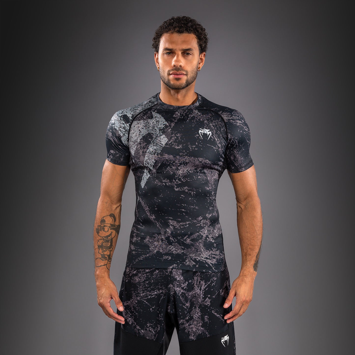 Venum Rage & Workout Short Sleeve Rashguard - Black/Grey  product-type_Compression T-Shirts Venum