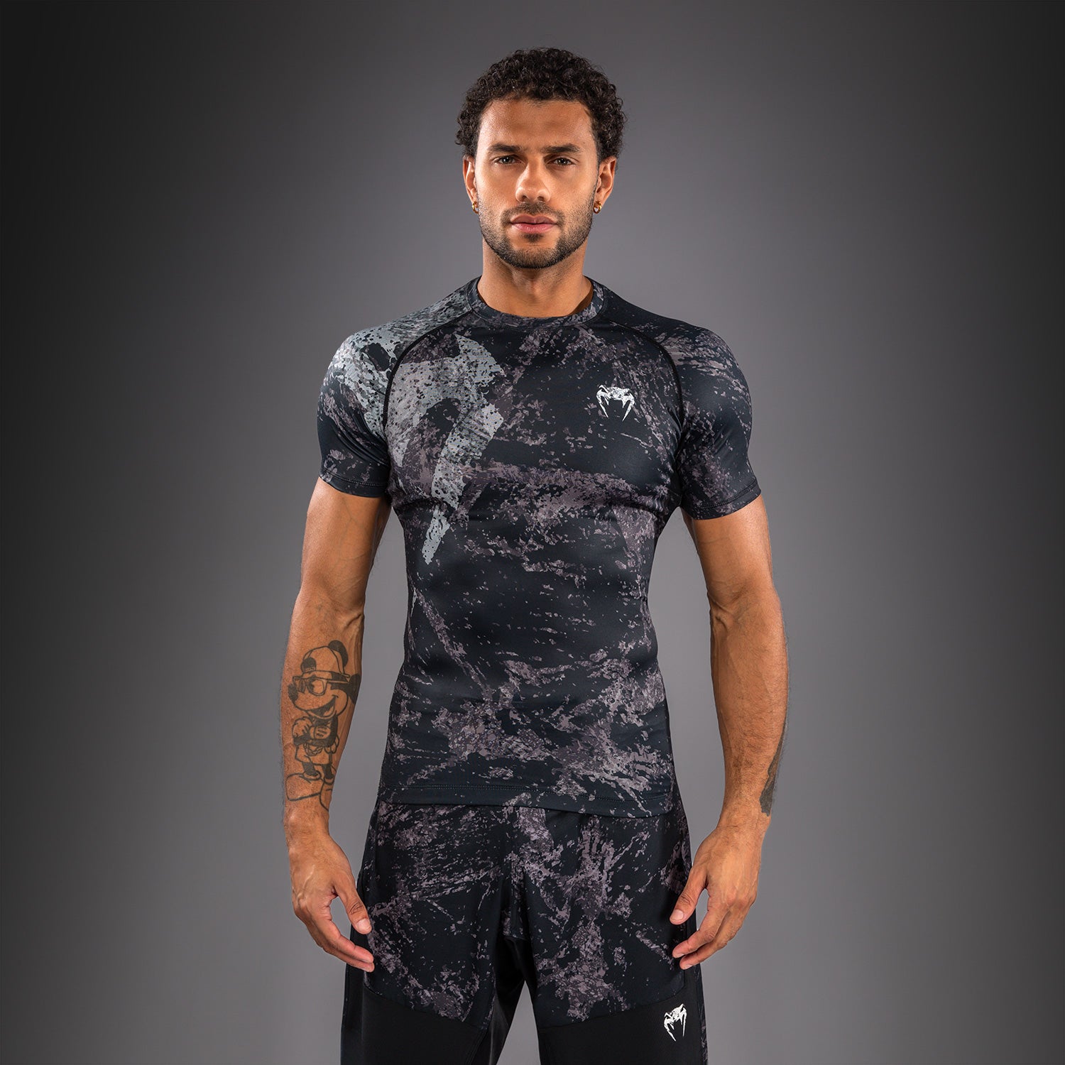Venum Rage & Workout Short Sleeve Rashguard - Black/Grey  product-type_Compression T-Shirts Venum