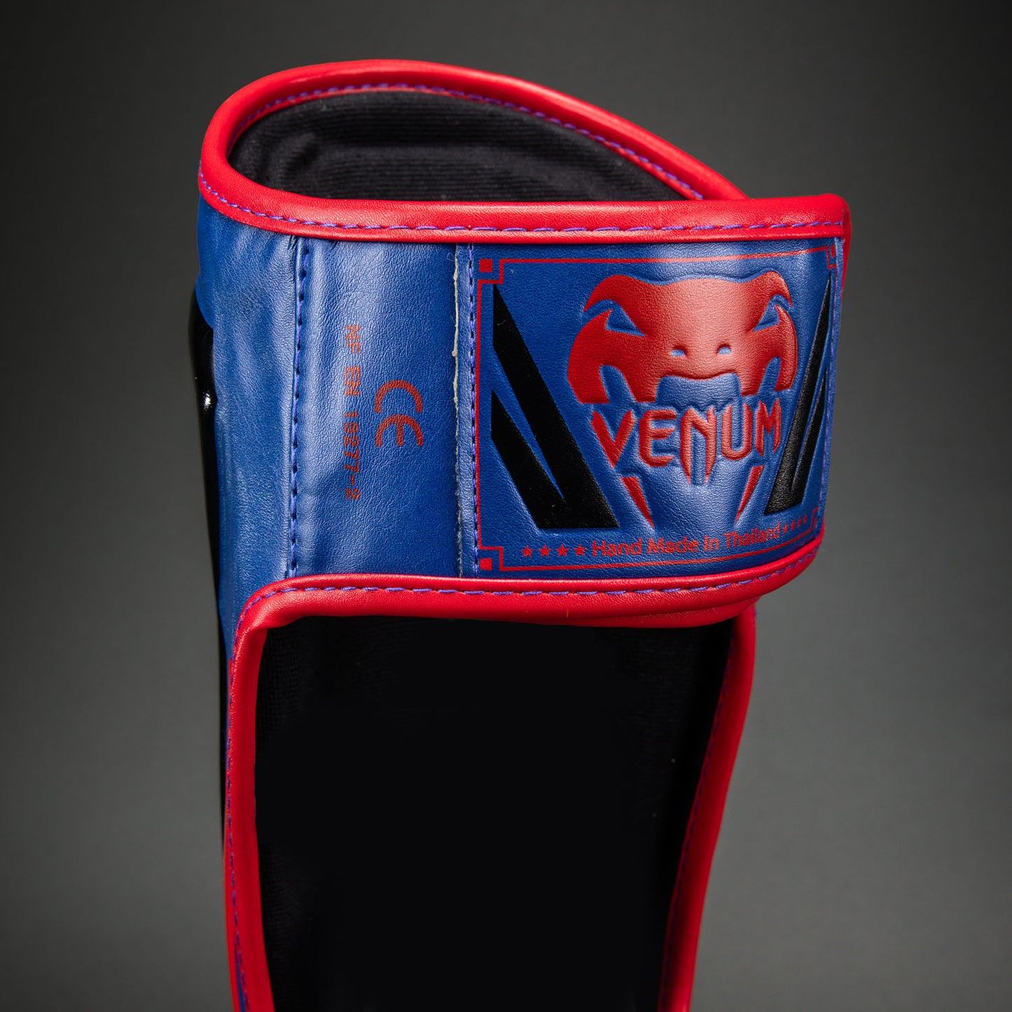Venum Elite Shin Guards - Dark Blue/Red