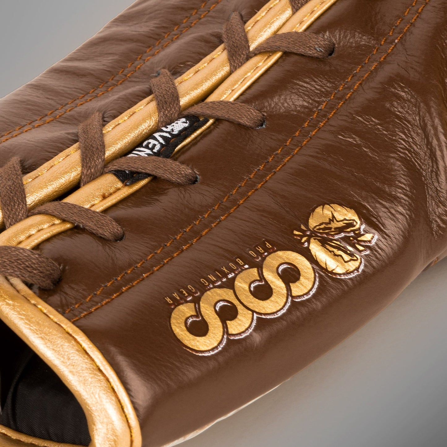 Venum Coco Monogram Pro Lace Up Boxing Gloves - Grizzly Brown