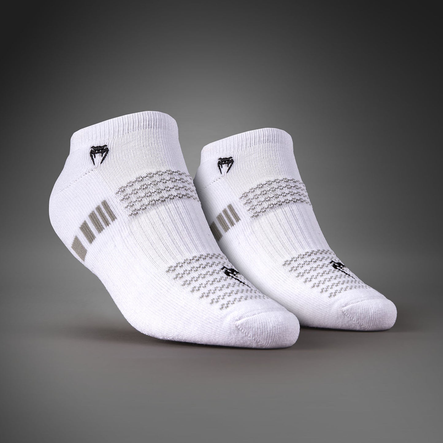 Venum Vector No-Show Socks 3 Pack - White/Grey