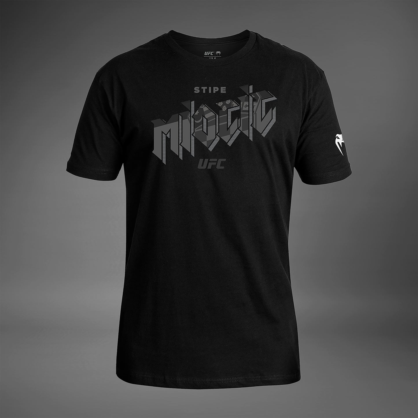 Men's UFC Unrivaled by Venum Black Stipe Miocic T-Shirt