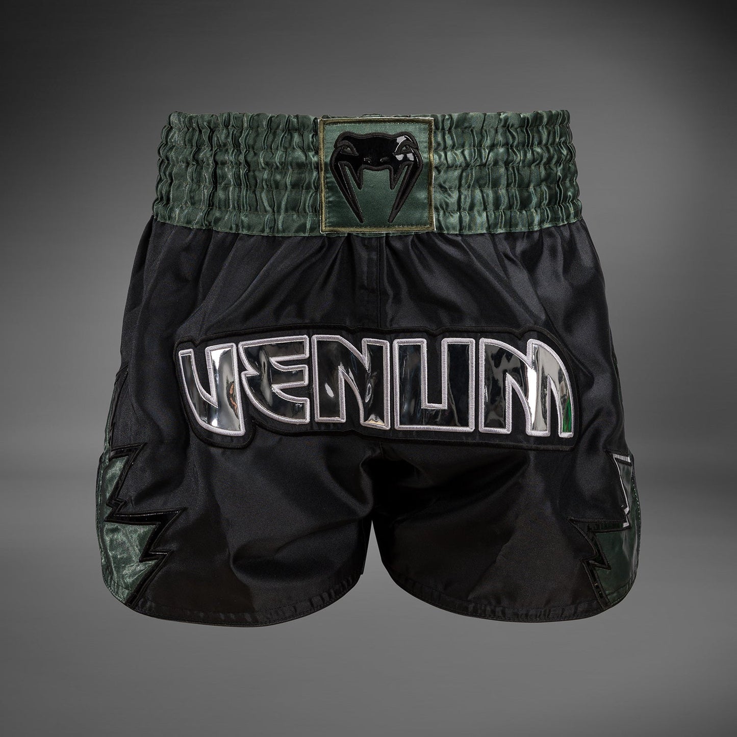 Venum Inferno Muay Thai Shorts - Deep Black/Khaki