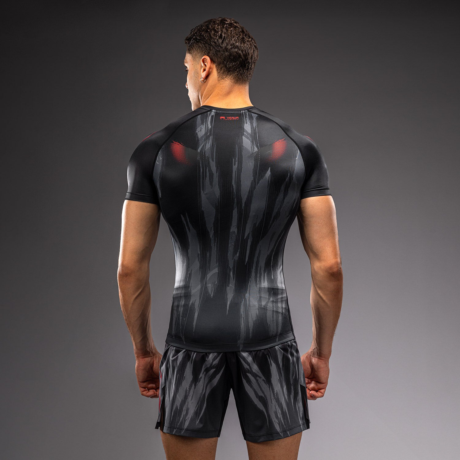 Venum Demon Short Sleeve Rashguard - Black/Grey  product-type_Compression T-Shirts Venum