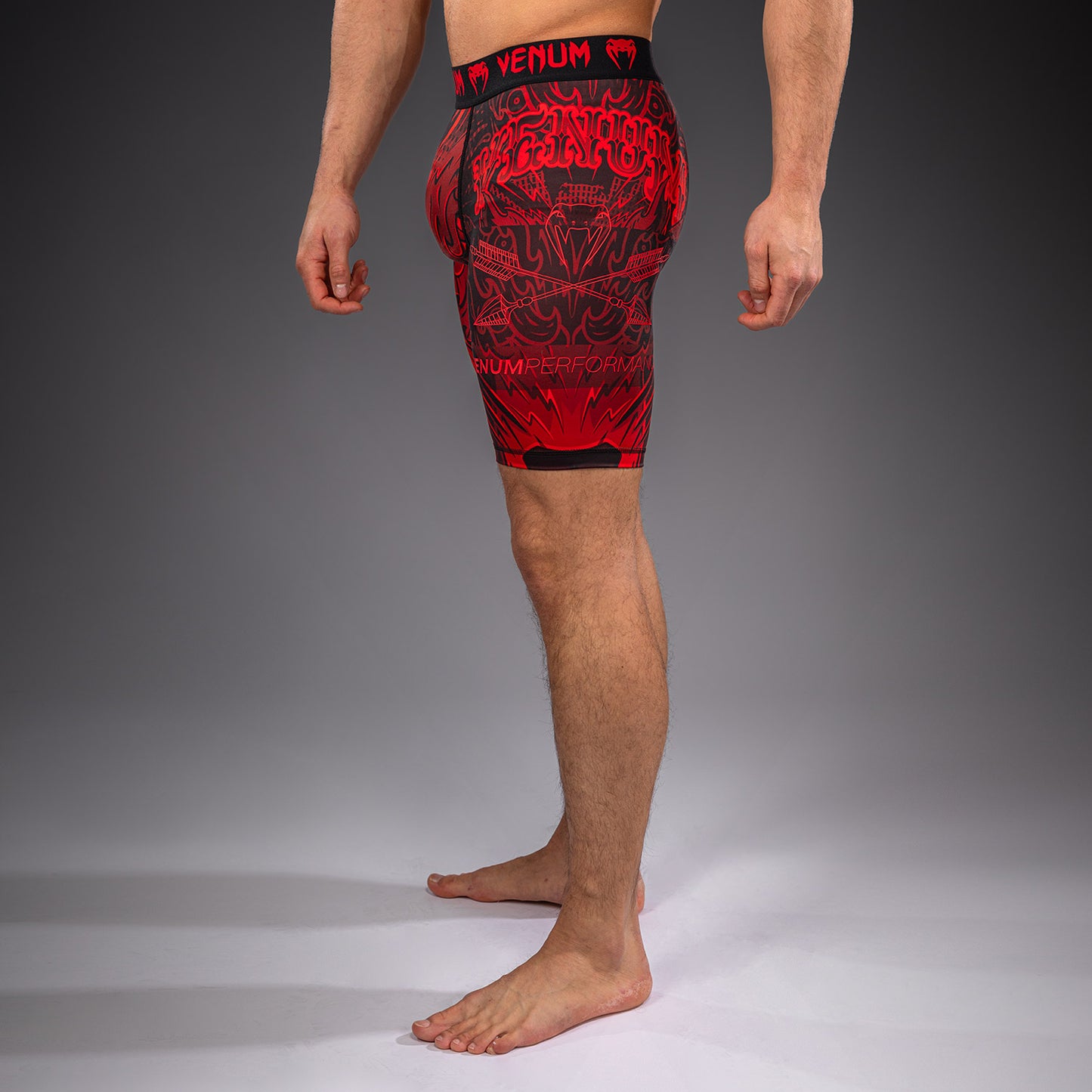 Venum Wolf Atak Vale Tudo Shorts - Black/Red