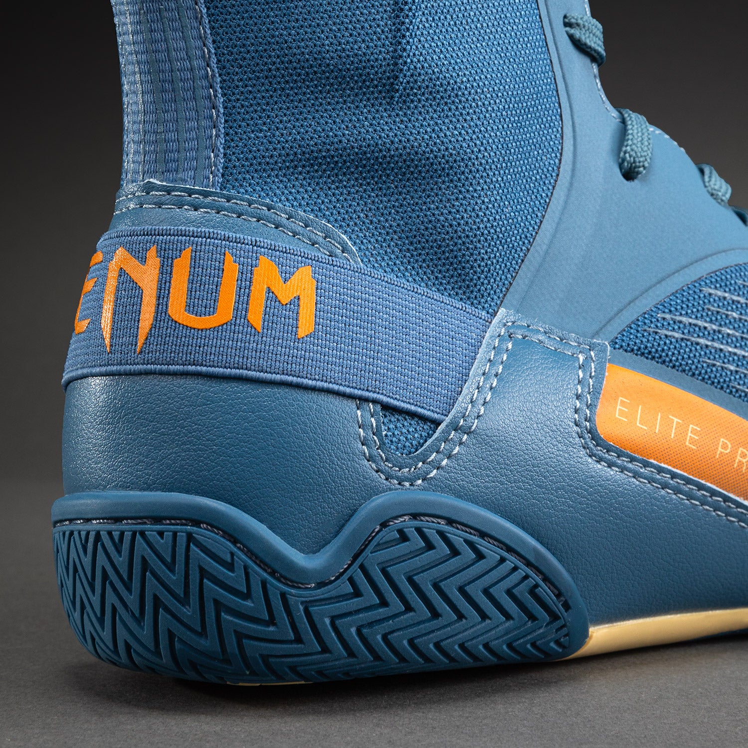 Venum Elite Neo Boxing Shoes - Steel Blue/Orange  product-type_Boxing shoes Venum