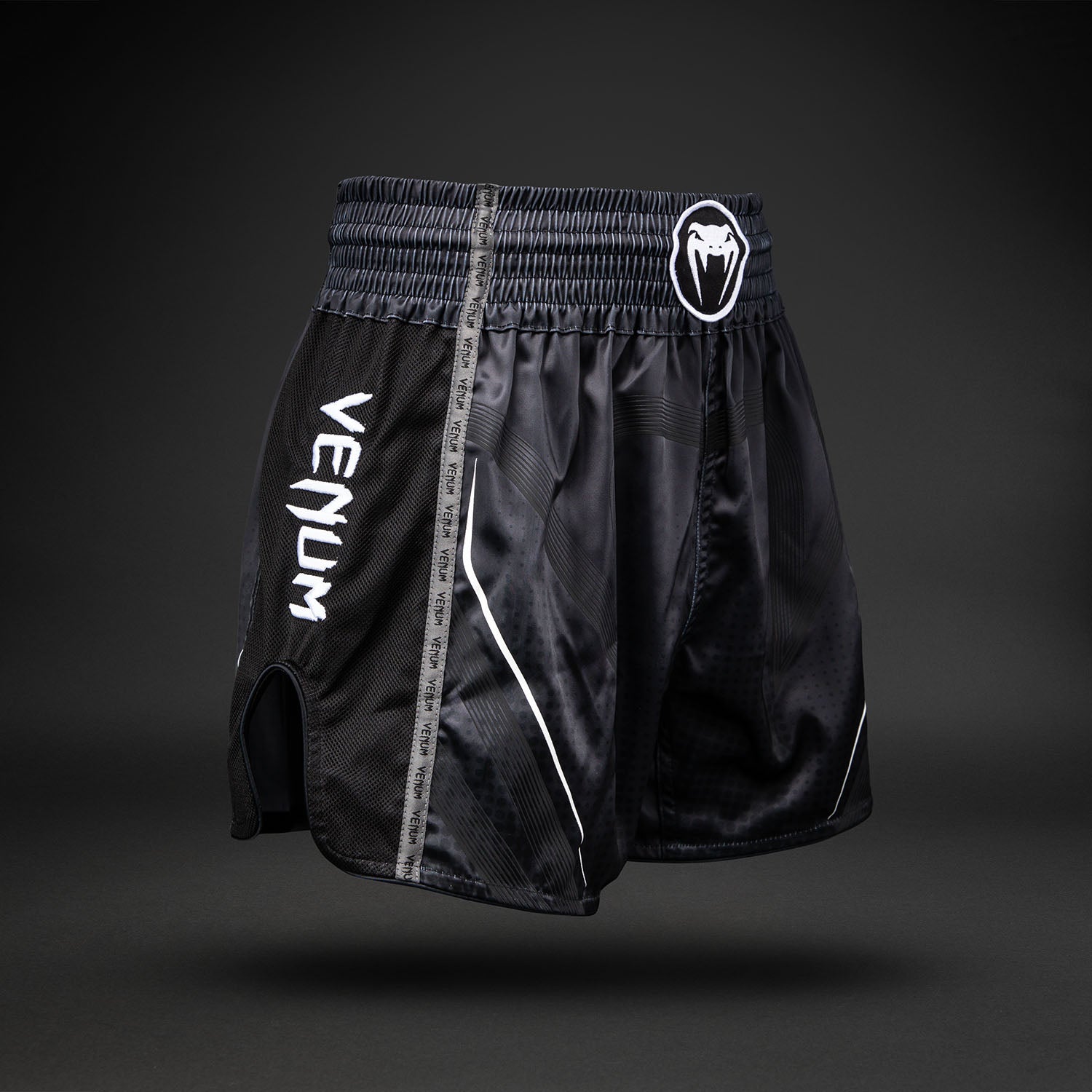 Venum Stealth Muay Shorts - Black/White - Venum product-type_Muay
