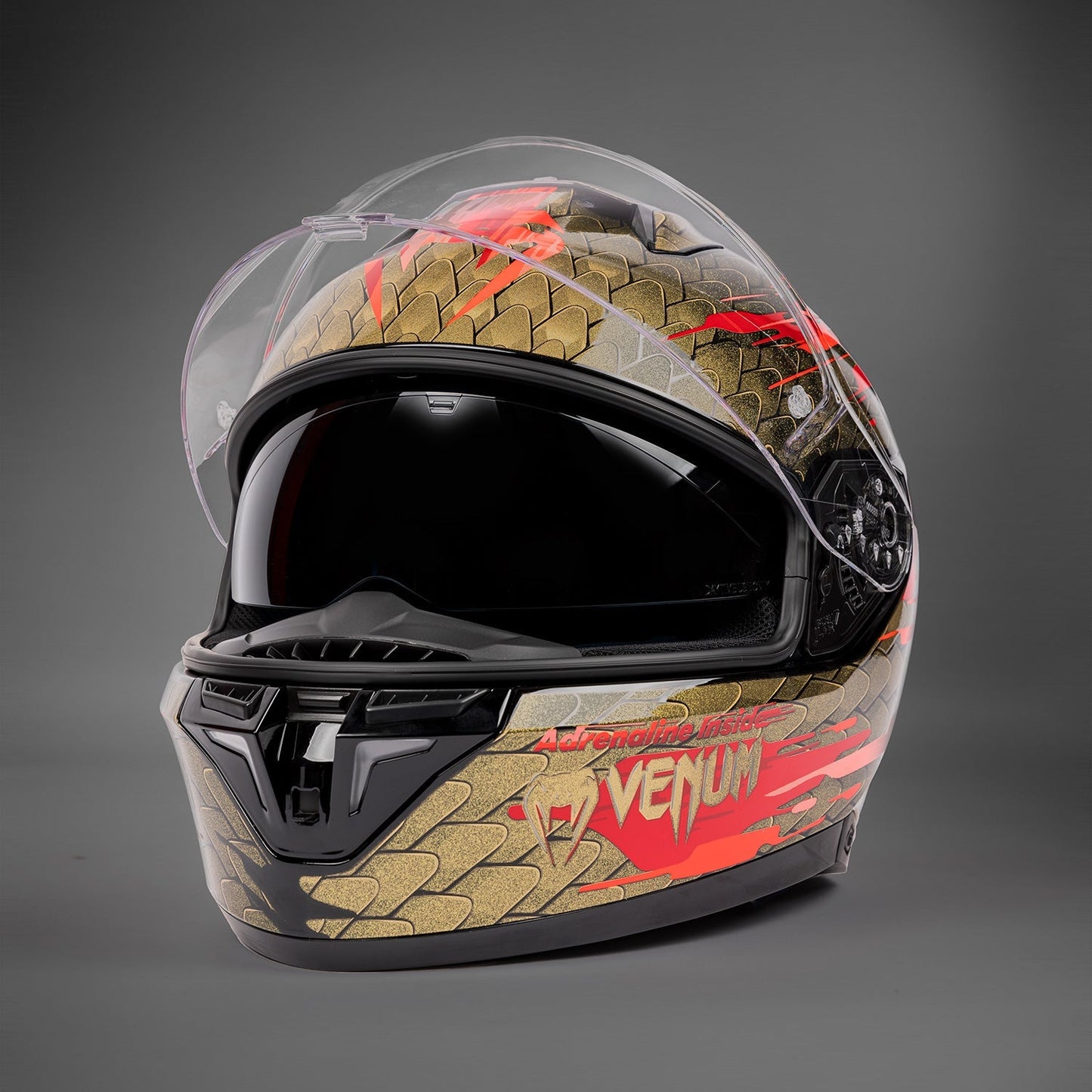 Venum x Shark SKWAL i3 Motorcycle Helmet - Red/Gold