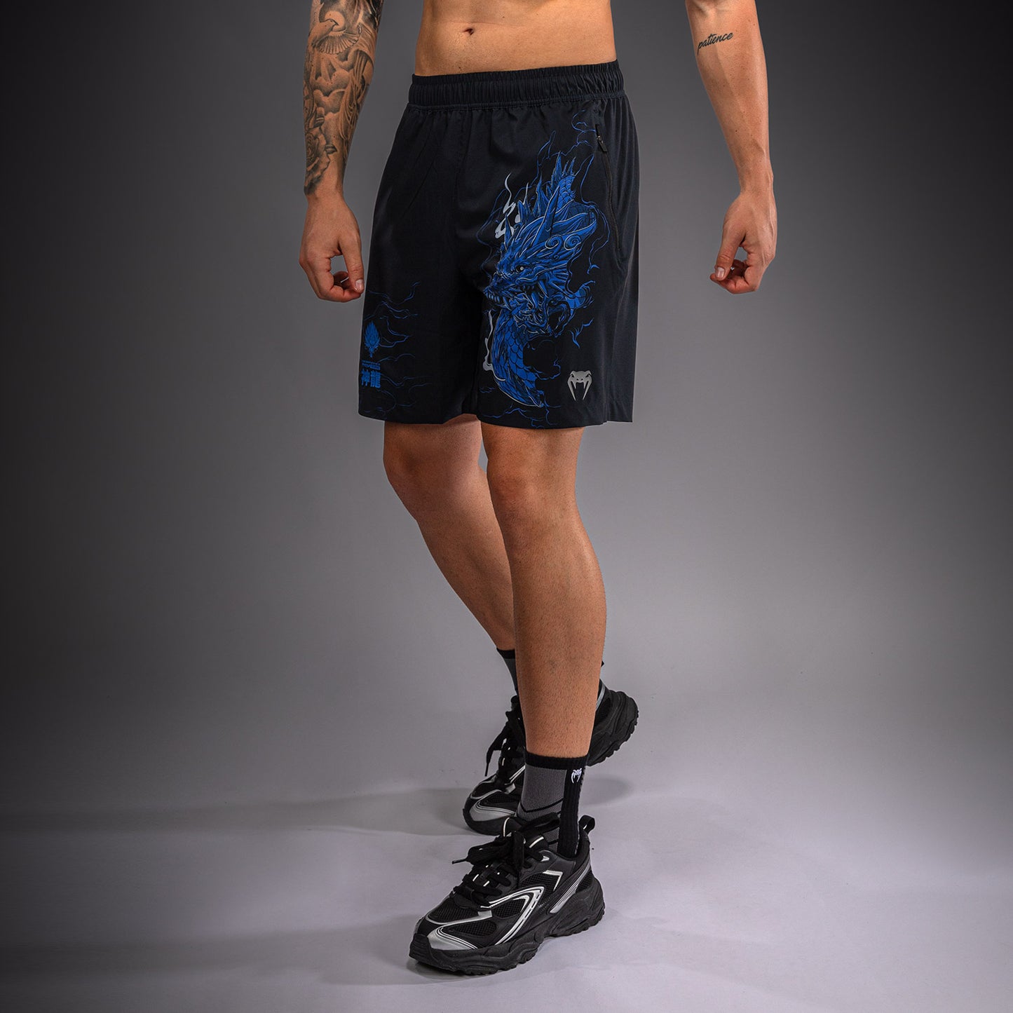 Venum Thunder Dragon Training Shorts - Black/Royal Blue