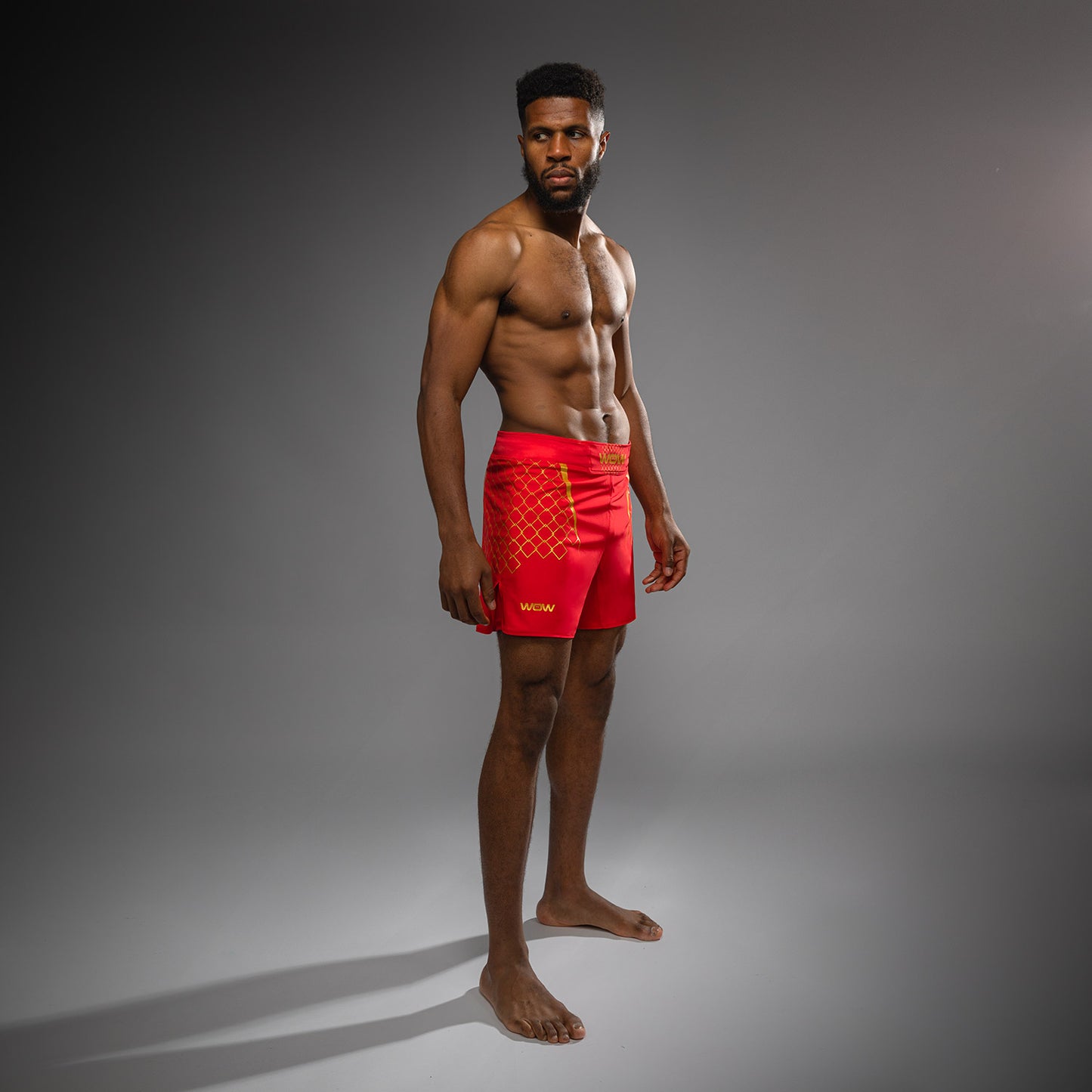 Venum x WOW FC Men’s Fight Shorts - Fury Red/ Gold