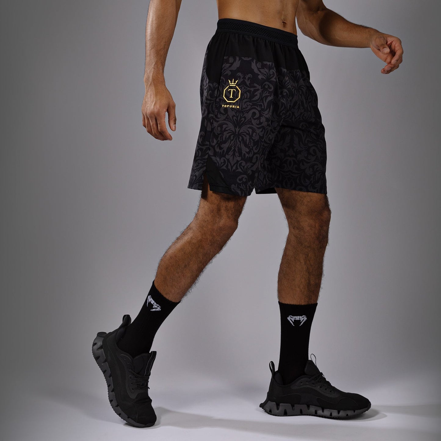 Venum x Topuria Unmatched Edition Training Shorts - Black/Gold