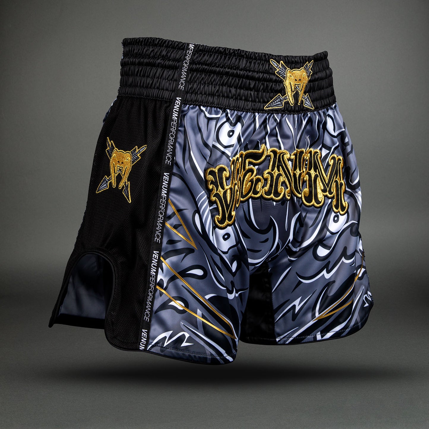Venum Wolf Atak Muay Thai Shorts - Black/Grey