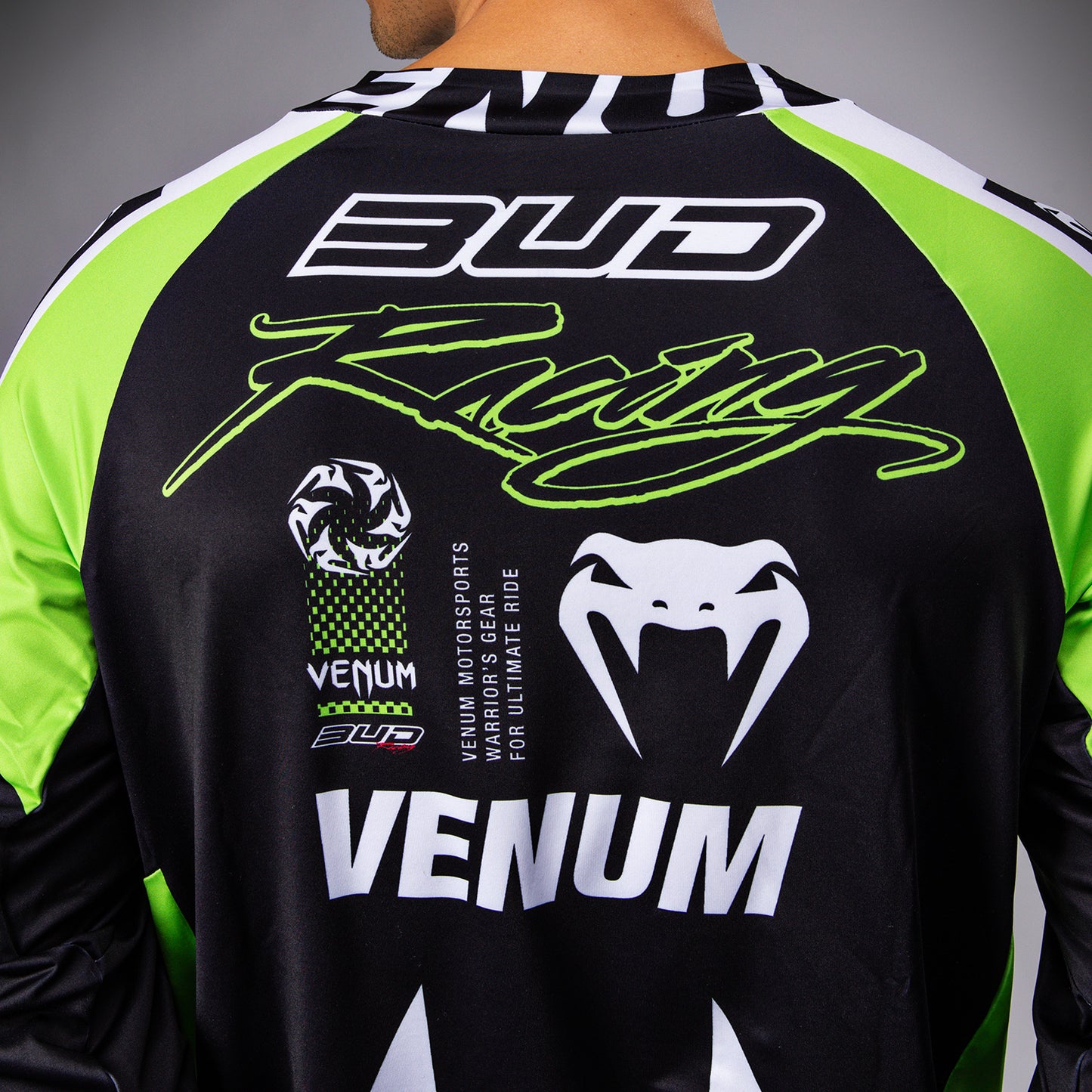 Venum x Bud Racing Men’s Dry-Tech T-Shirt - Black/White/Lime Green