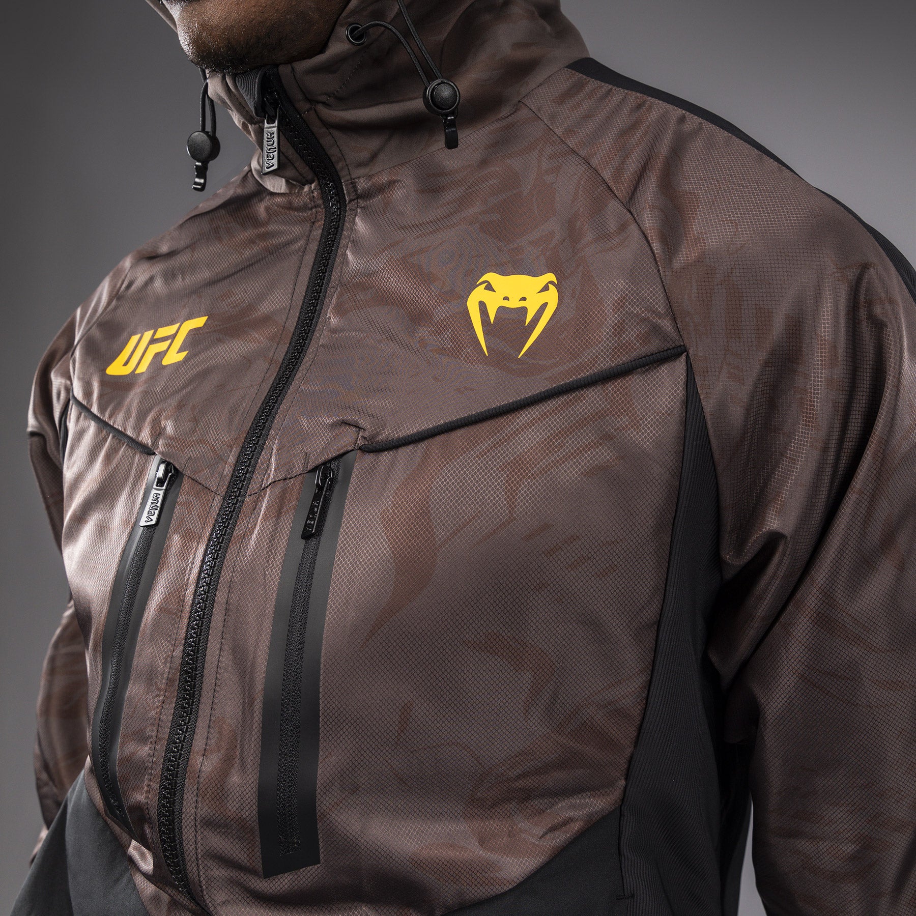 UFC Fusion by Venum Fight Week Men's Zip Hoodie - Earthen Brown