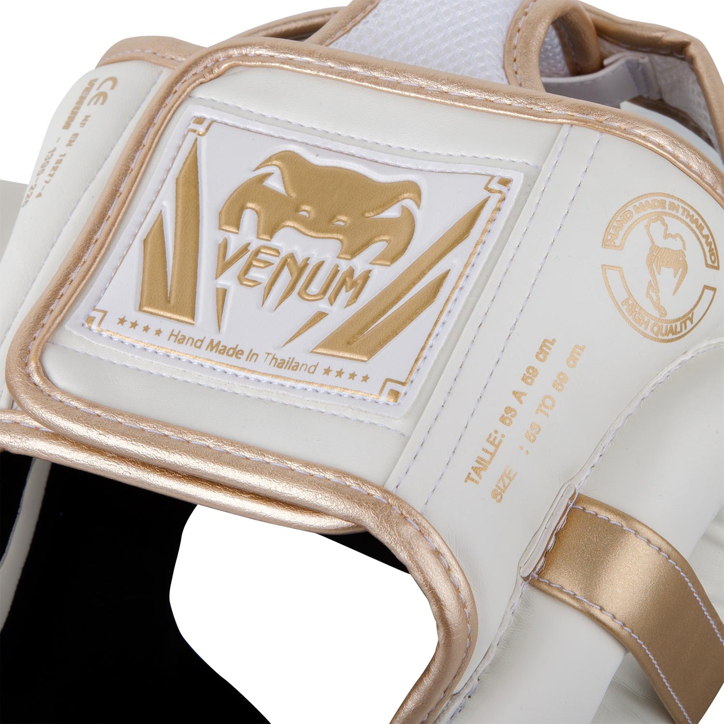 Venum Elite Headgear-White/Gold