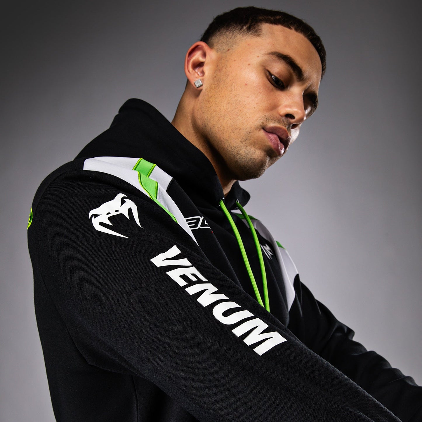 Venum x Bud Racing Men’s Hoodie - Black/White/Lime Green