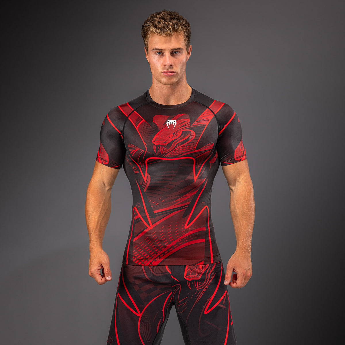 Crimson Viper 2.0 Short Sleeves Rashguards Black/Red