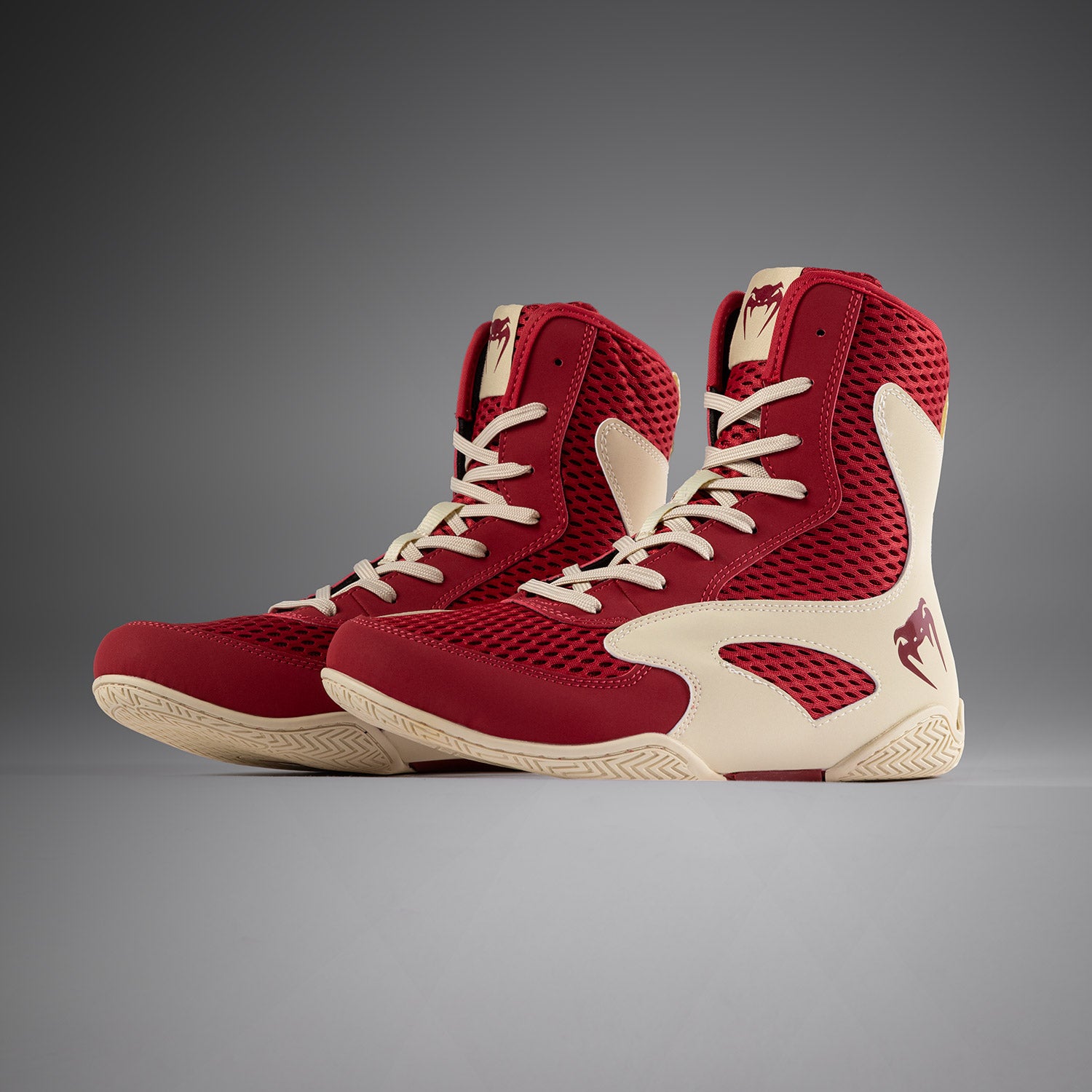 Venum Contender ボクシングシューズ ハイカット 28㎝ Venum Contender Boxing Shoes - Ruby Red/ Ivory - Venum