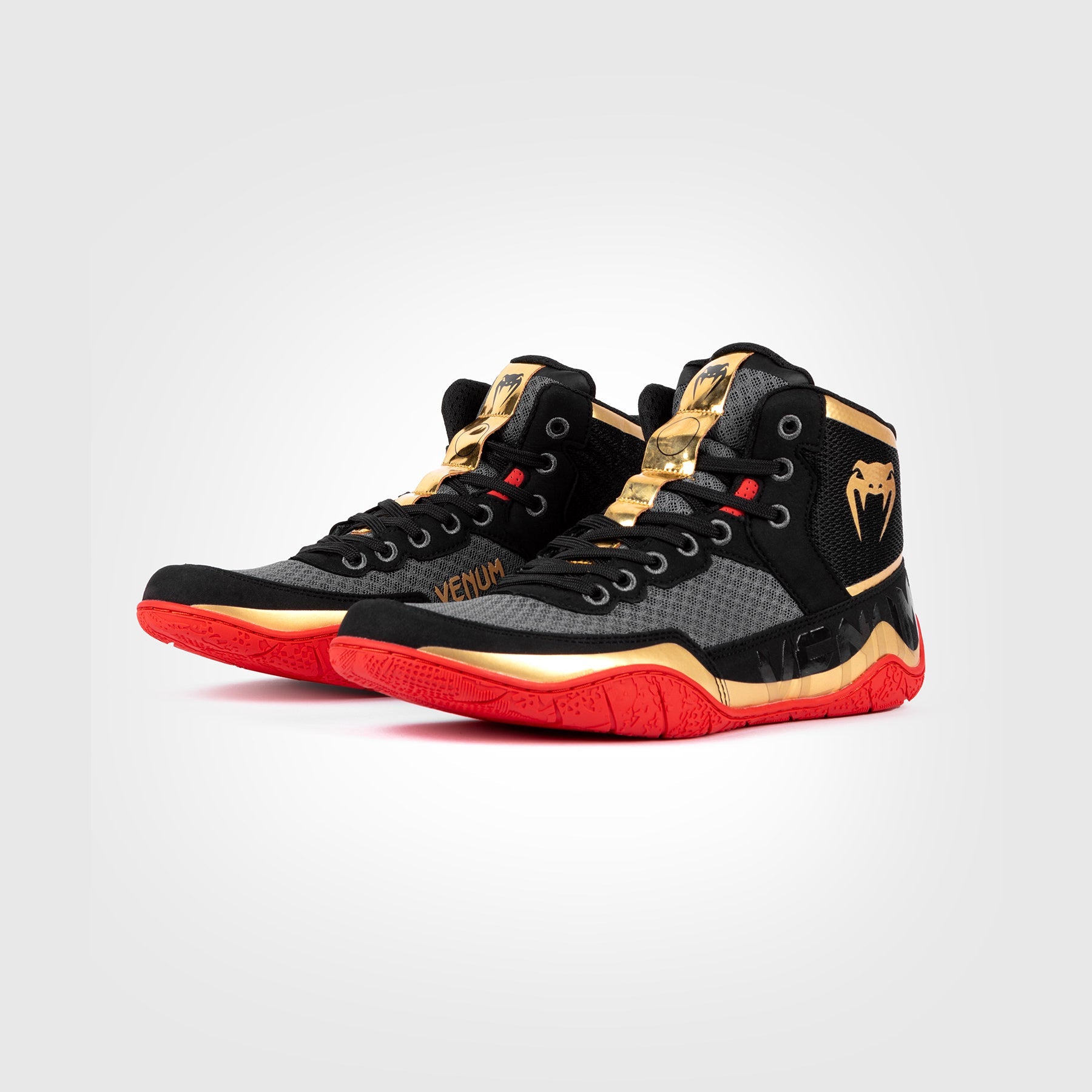 Venum Elite Wrestling Shoes Black/Gold/Red Venum