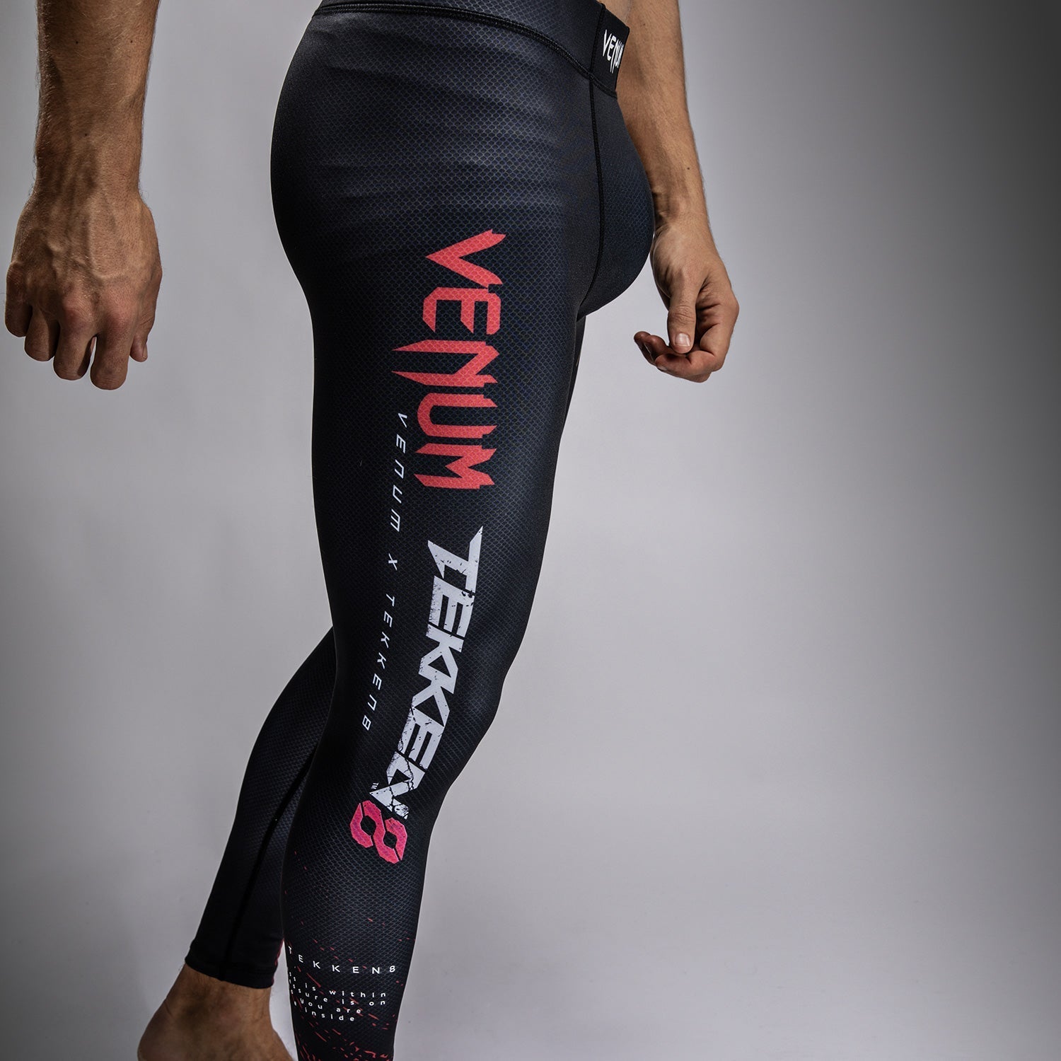 Venum x TEKKEN 8 - Marshall Law Spats - Black/Red/Gold - Venum