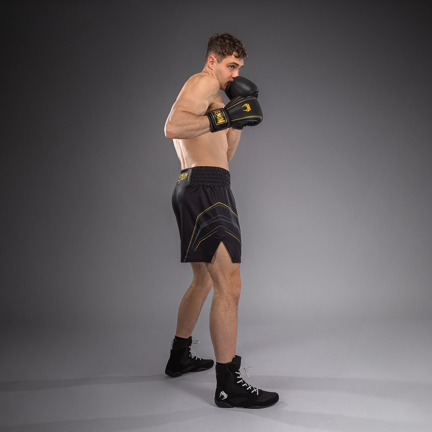 Venum Streamline Boxing Shorts - Black/Gold  product-type_Boxing shorts Venum