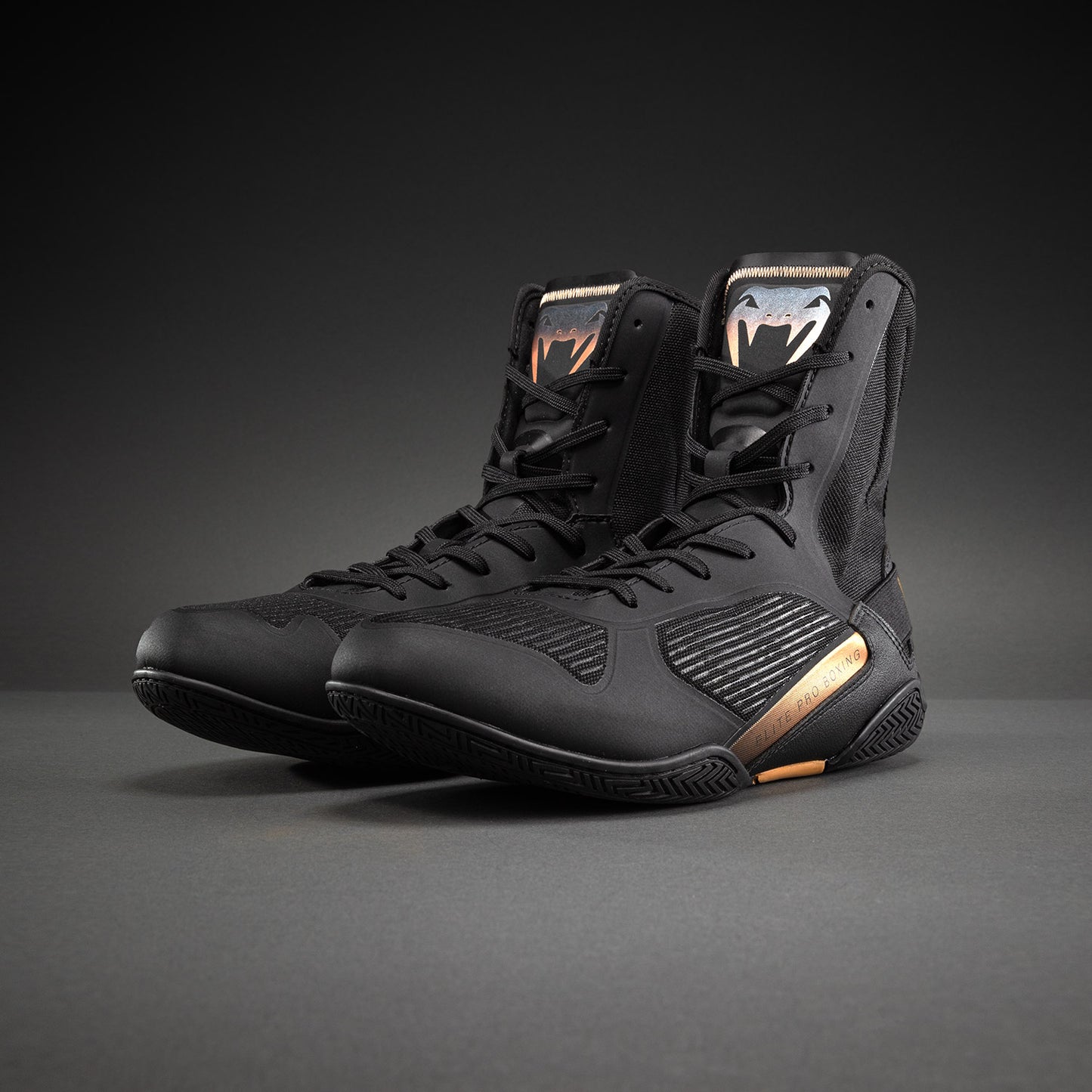 Venum Elite Neo Boxing Shoes - Black/Gold  product-type_Boxing shoes Venum