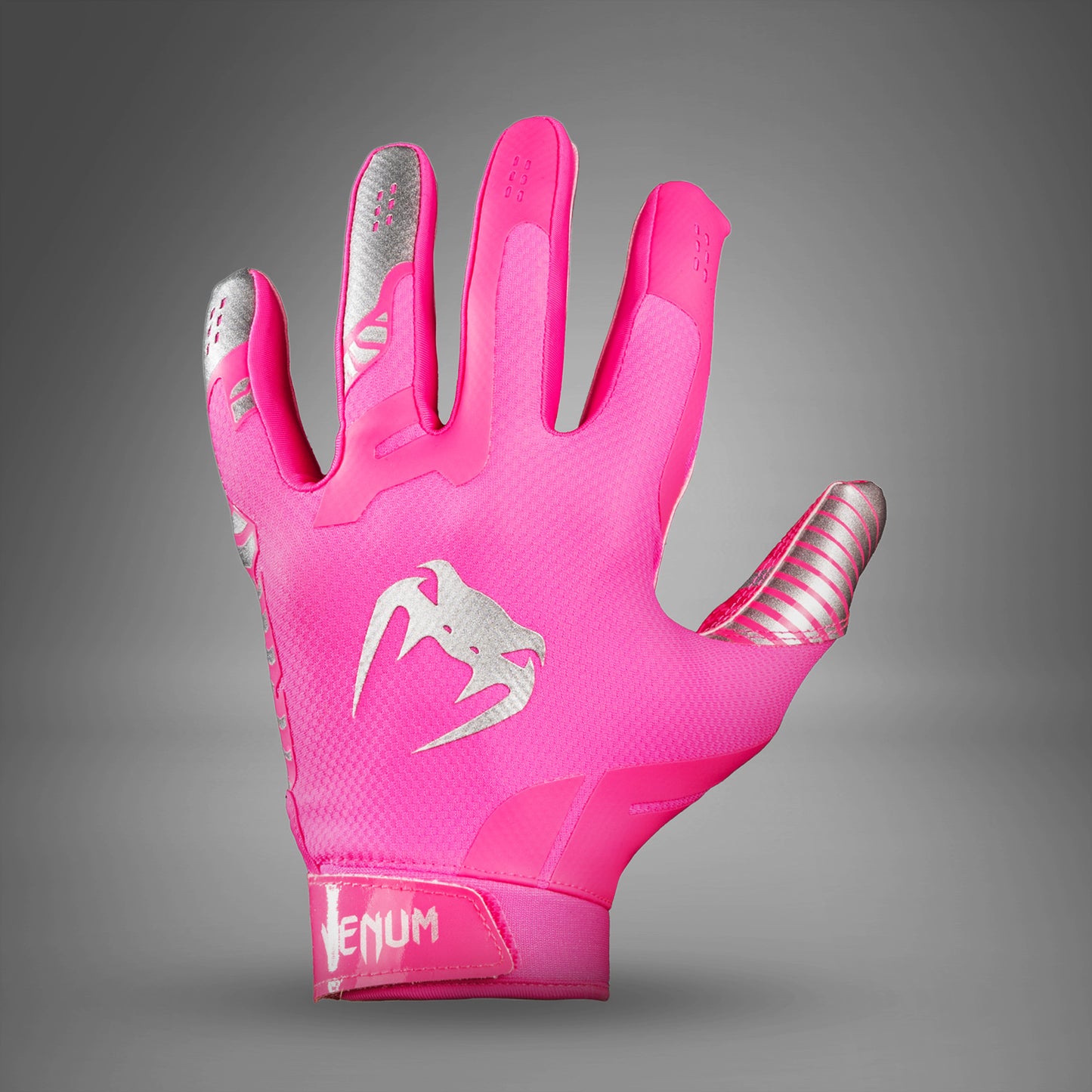 Venum Elite Football Gloves - Neon Pink/Silver