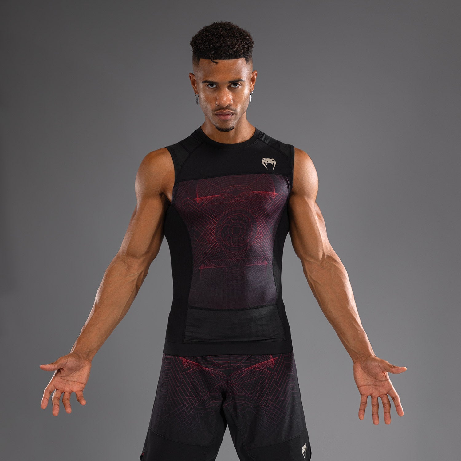 Venum G-Fit Air Men's Sleeveless Rashguard - Deep Black/Fire Red