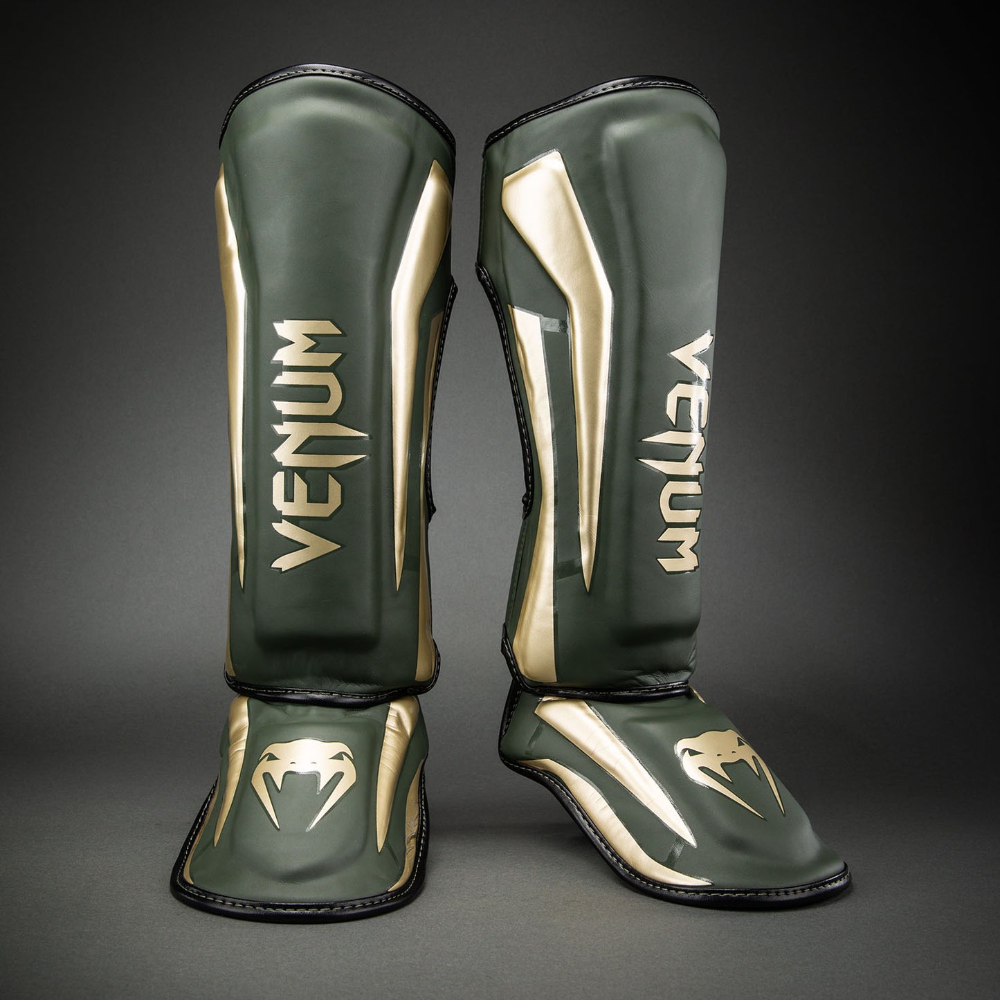 Venum Elite Shin Guards - Khaki