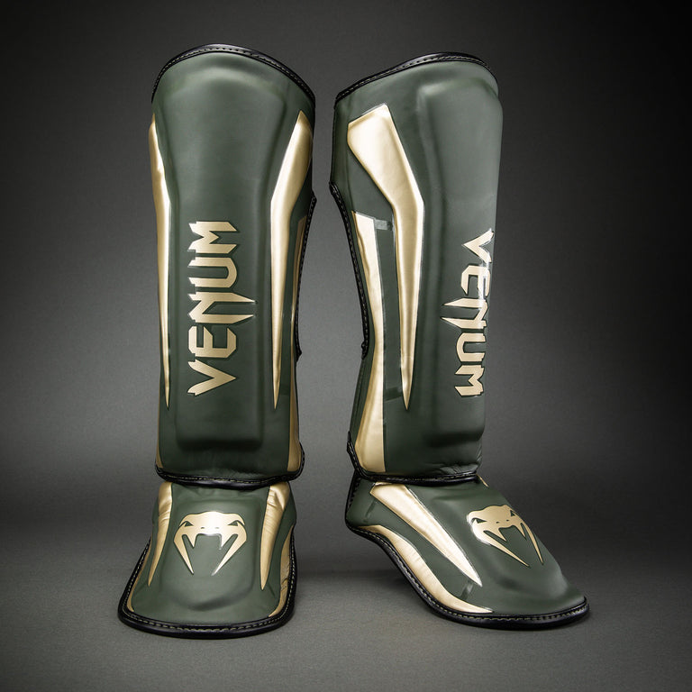 Venum Elite Shin Guards - Khaki - Venum