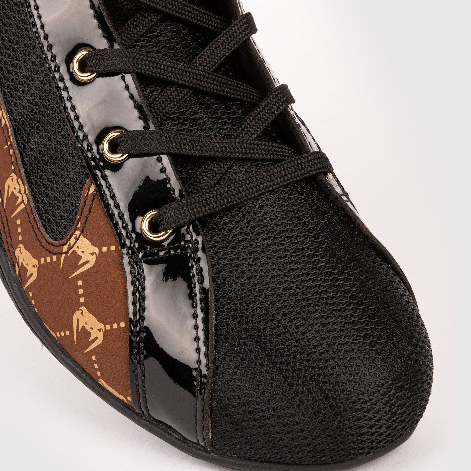 Venum Elite Evo Monogram Boxing Shoes – Black/Brown - Venum