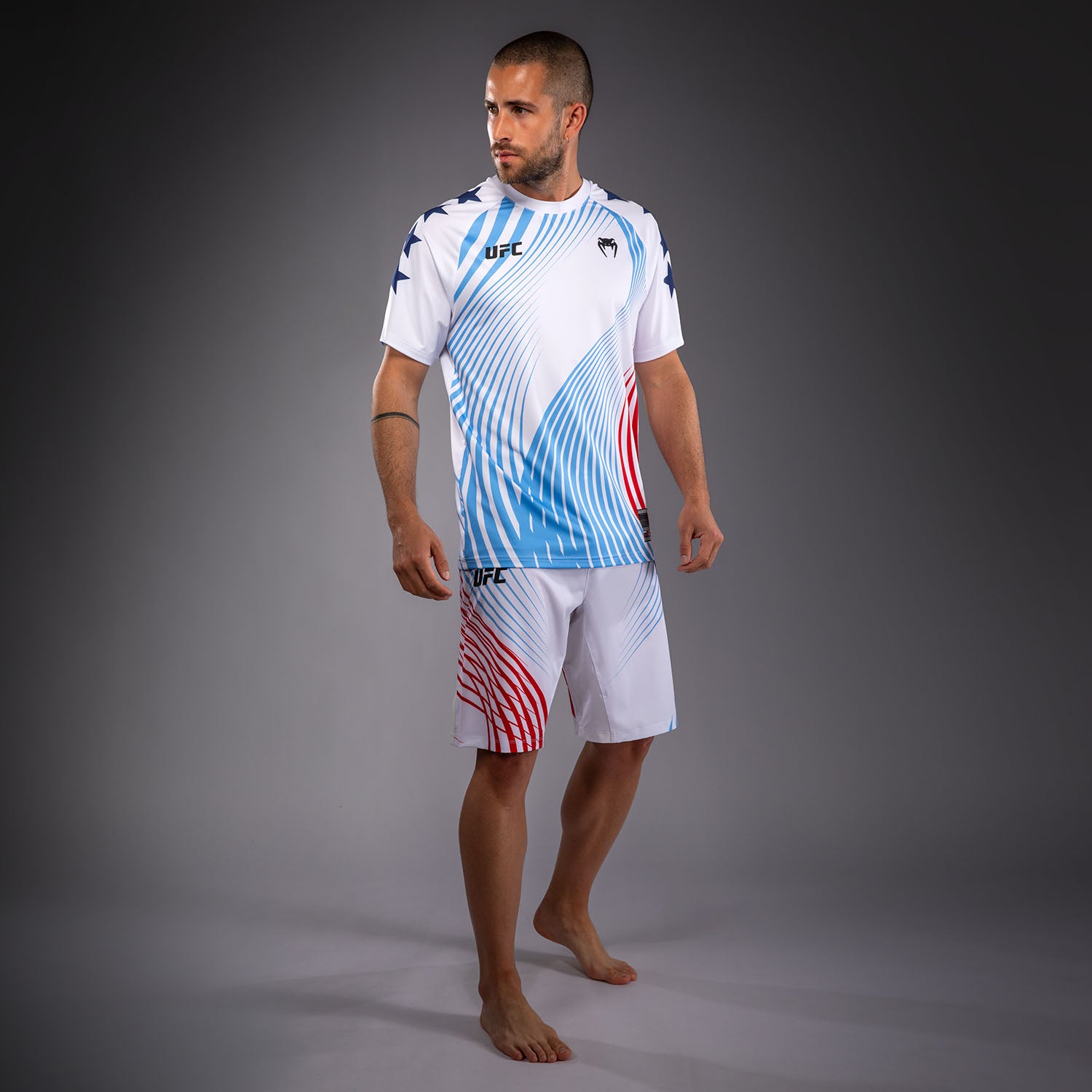 Men's Official UFC Freedom 250 by Venum White Authentic Fight Night Walkout Jersey -Gane   Venum
