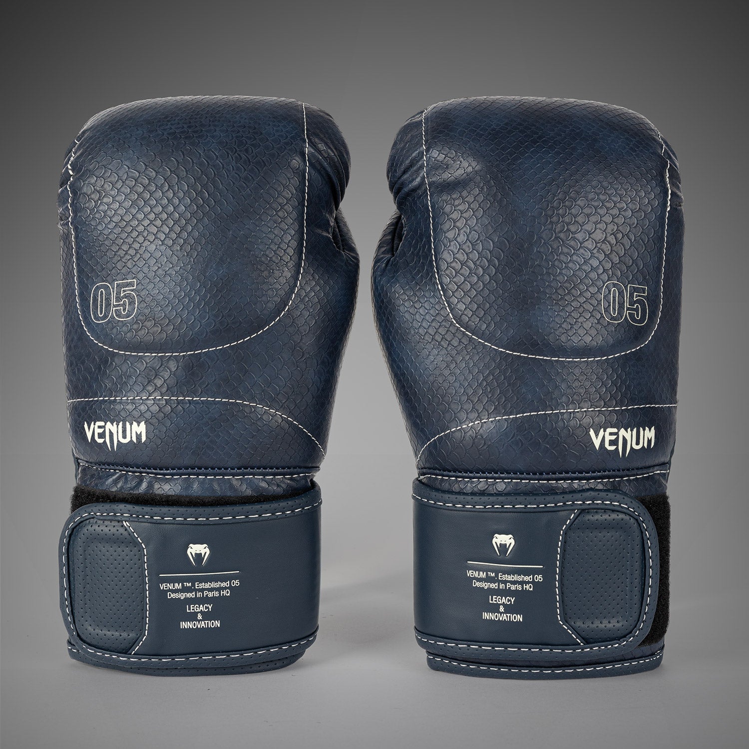Venum Impact Evo Scales Boxing Gloves - Midnight Blue - Venum