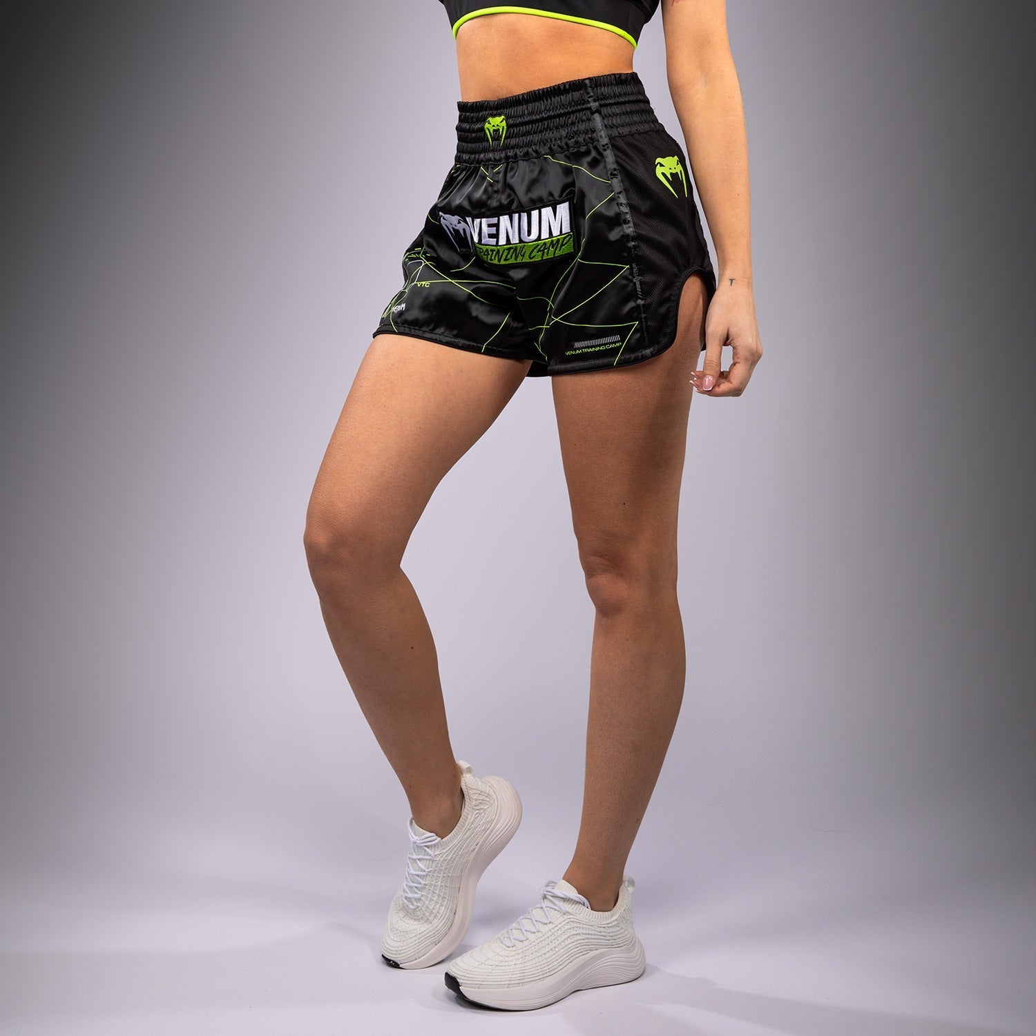 Venum Training Camp 4.0 Muay Thai Short - Black/Neon Green - Venum